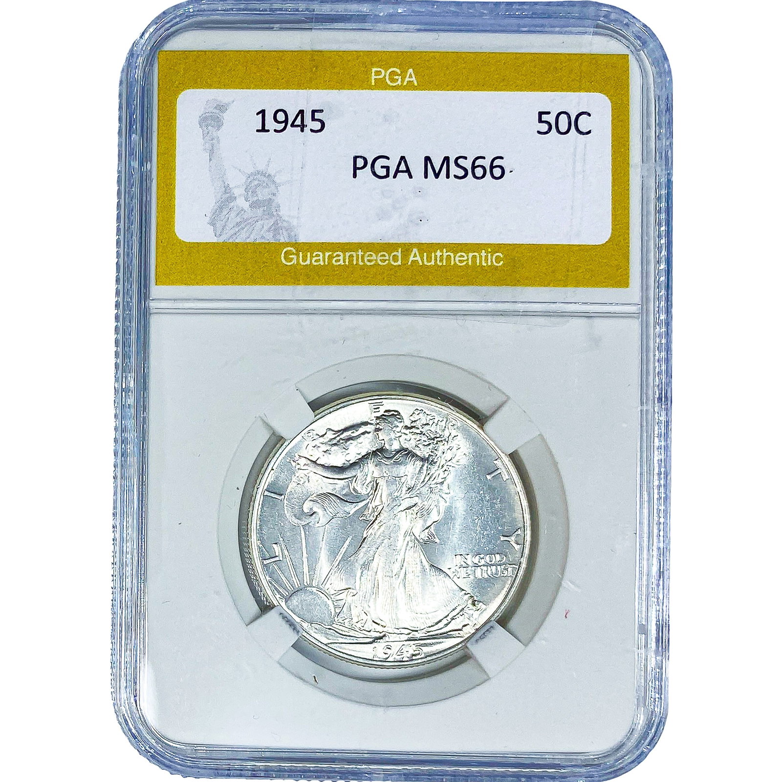 1945 Walking Liberty Half Dollar PGA MS66: 1945 Walking Liberty Half Dollar PGA MS66