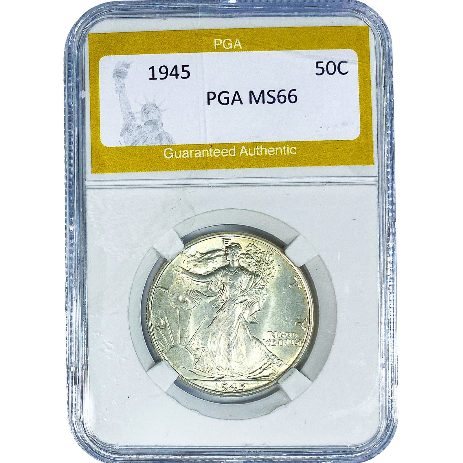 1945 Walking Liberty Half Dollar PGA MS66: 1945 Walking Liberty Half Dollar PGA MS66