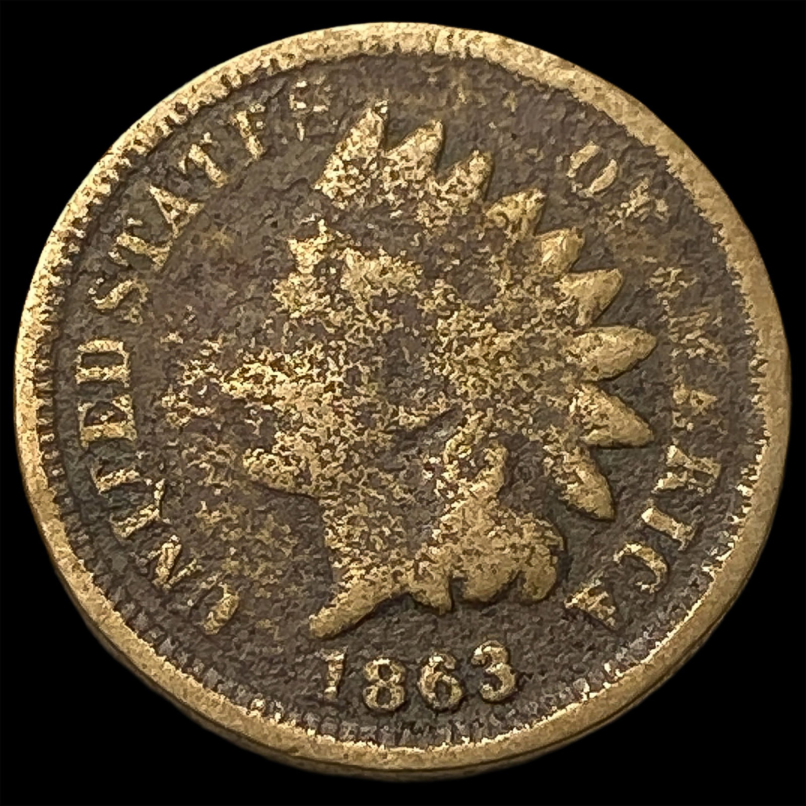 1863 Indian Head Cent NICELY CIRCULATED (1 of 2)