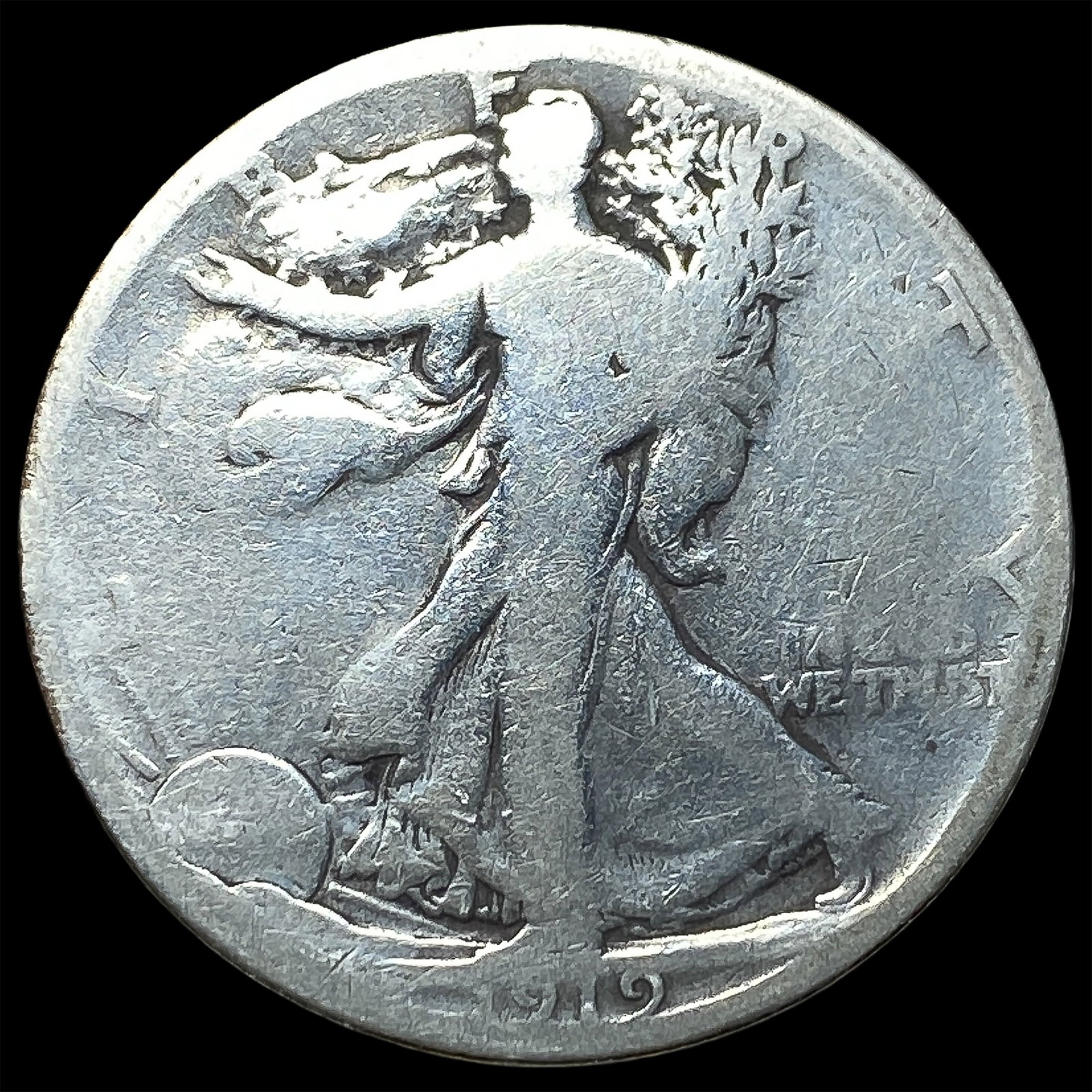 1919-S Silver Walking Liberty Half Dollar NICELY CIRCULATED (1 of 2)