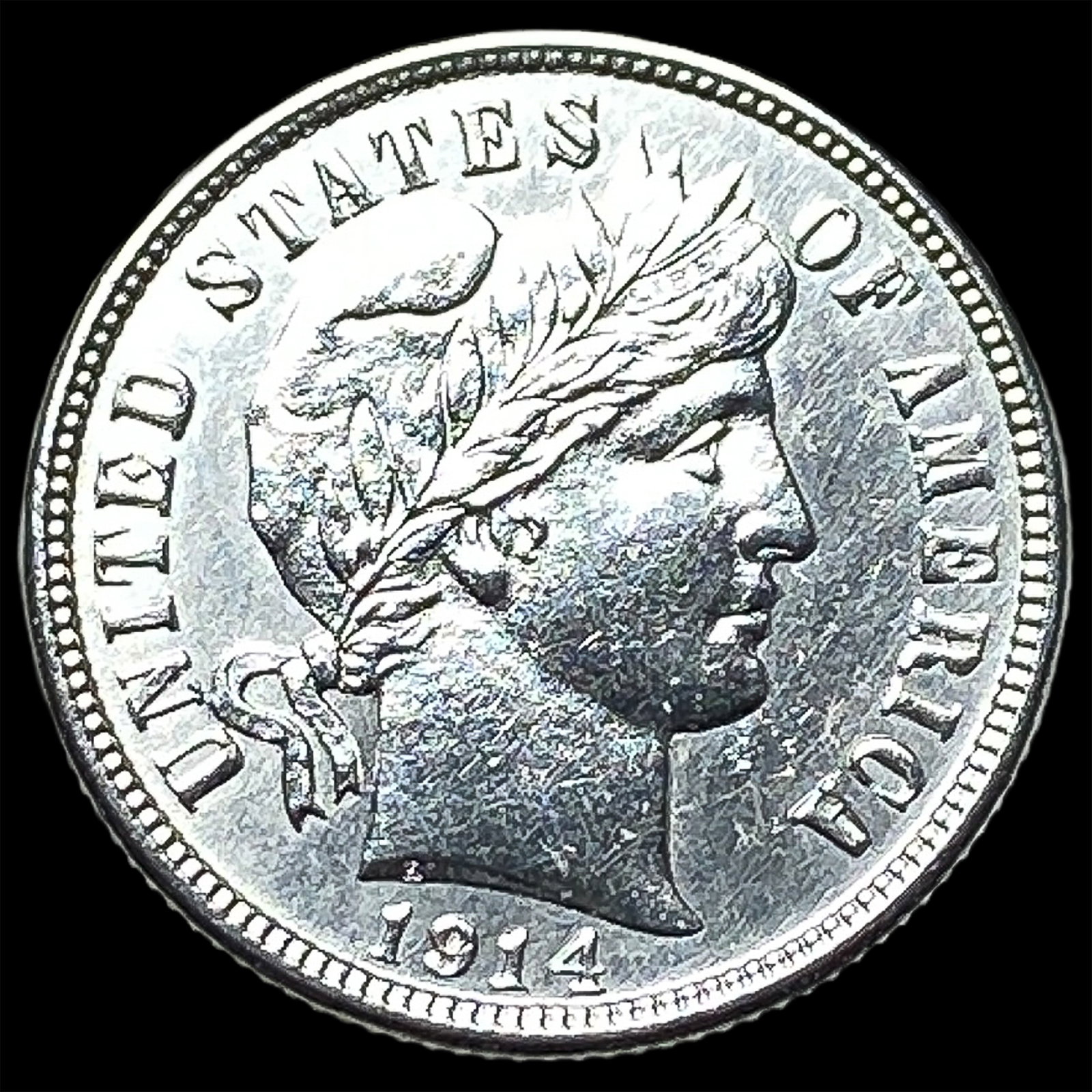 1914-D Silver Barber Dime UNCIRCULATED (1 of 2)