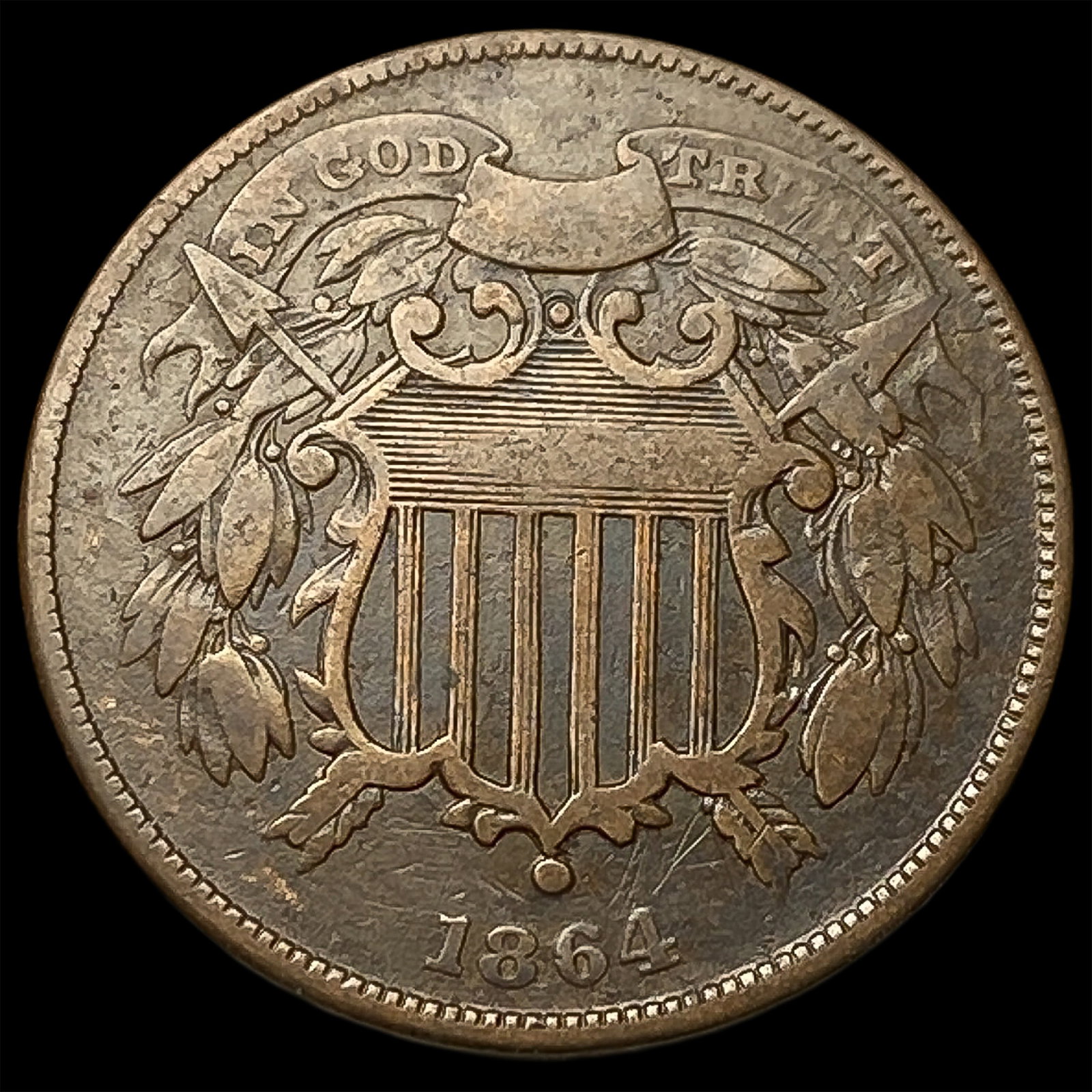 1864 Two-Cent Piece NEARLY UNCIRCULATED (1 of 2)