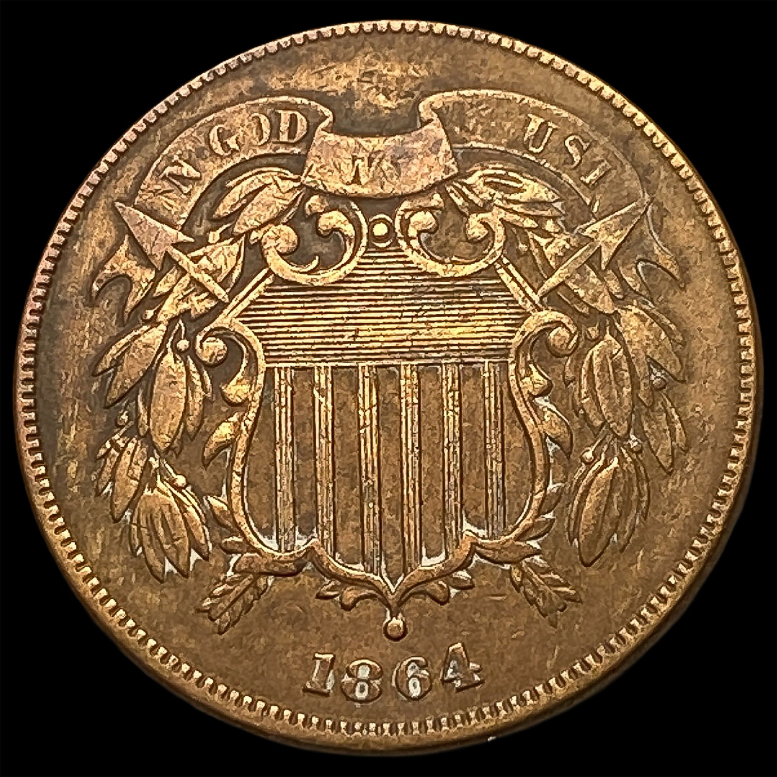1864 Two-Cent Piece NEARLY UNCIRCULATED (1 of 2)