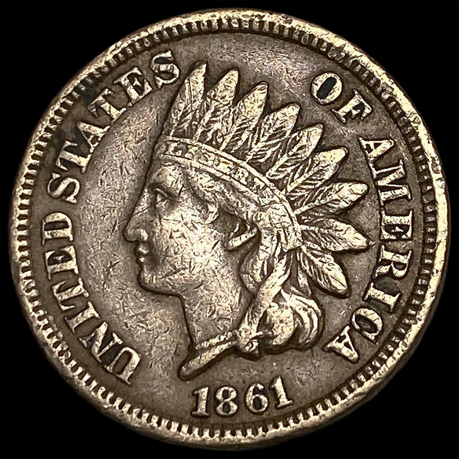 1861 Indian Head Cent NEARLY UNCIRCULATED (1 of 2)