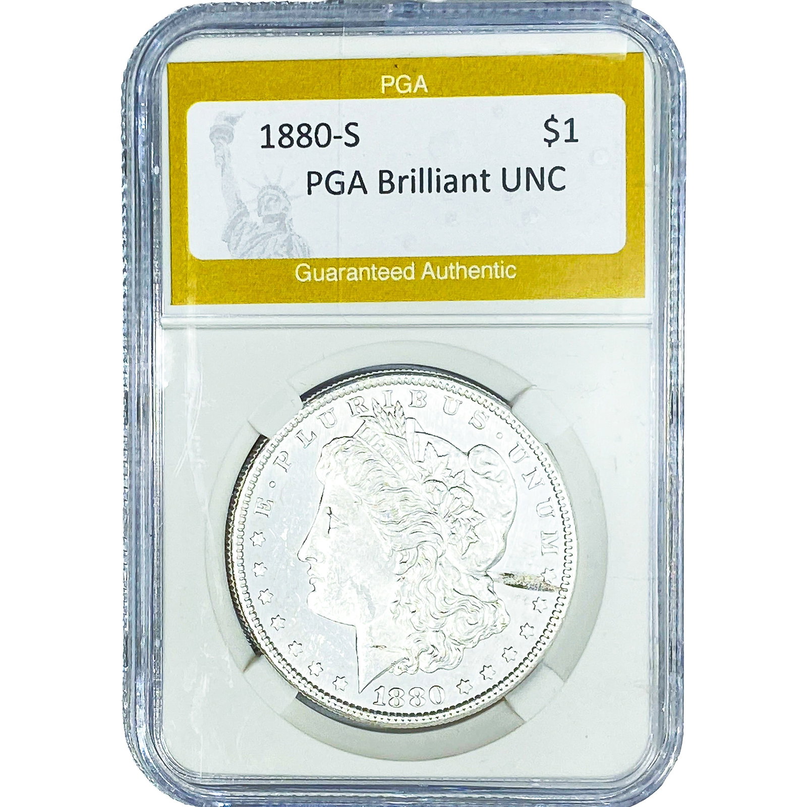 1880-S Morgan Silver Dollar PGA Brilliant UNC: 1880-S Morgan Silver Dollar PGA Brilliant UNC