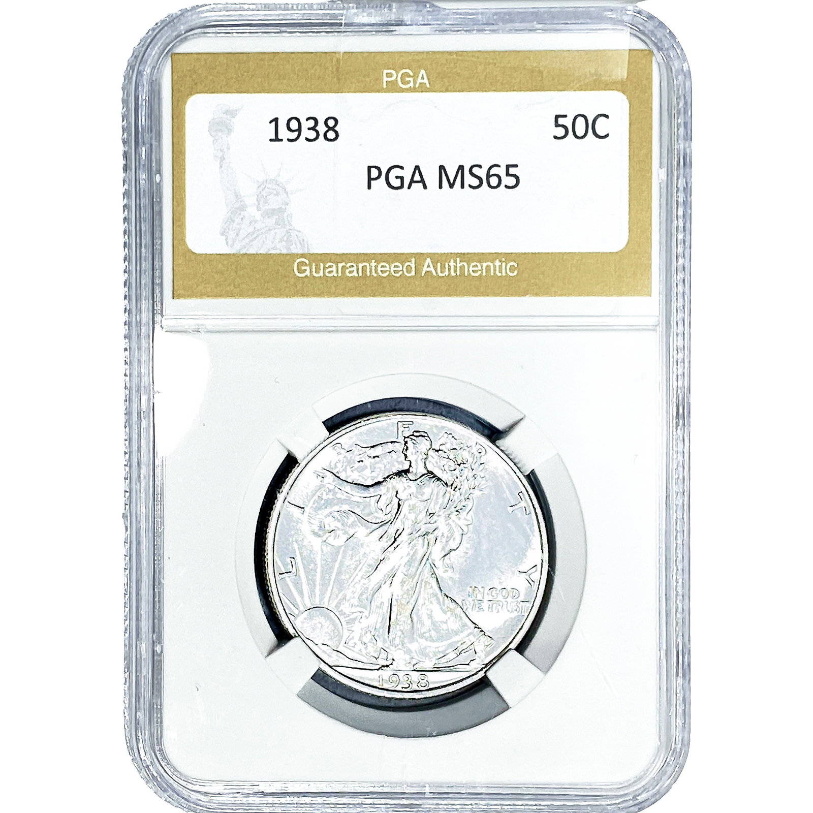 1938 Walking Liberty Half Dollar PGA MS65: 1938 Walking Liberty Half Dollar PGA MS65