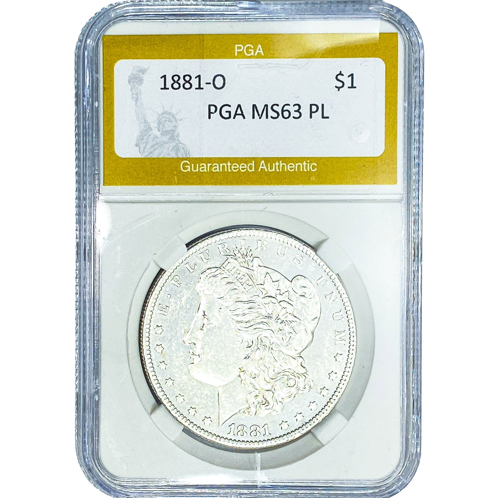 1881-O Morgan Silver Dollar PGA MS63 PL: 1881-O Morgan Silver Dollar PGA MS63 PL