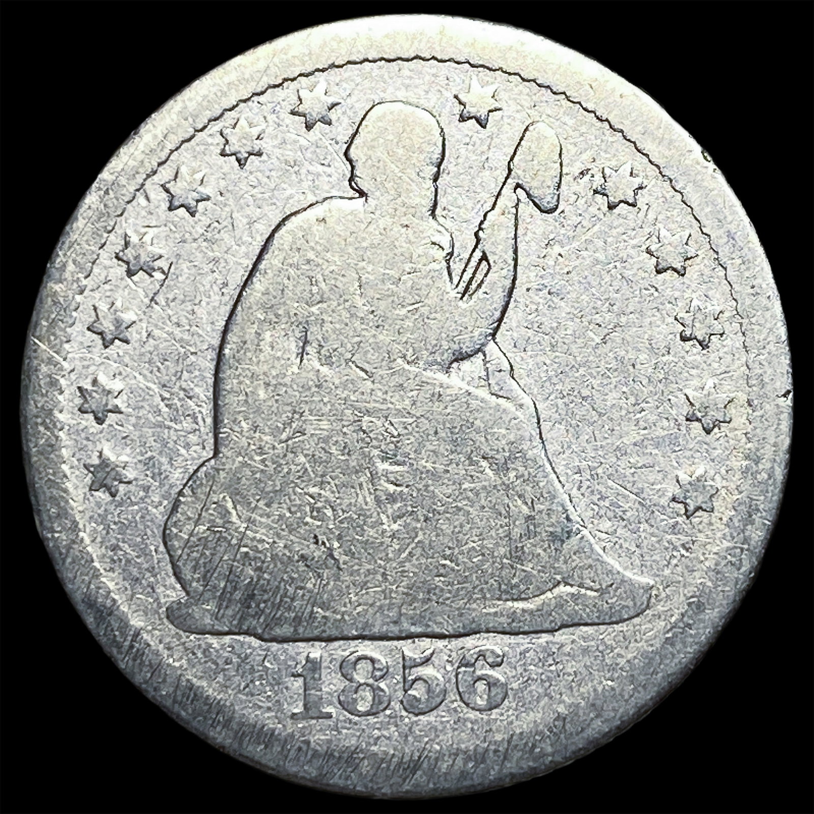 1856-O Silver Seated Liberty Quarter LIGHTLY CIRCULATED: 1856-O Silver Seated Liberty Quarter LIGHTLY CIRCULATED