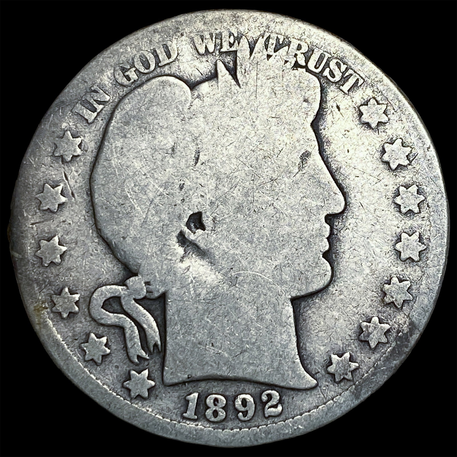 1892-S Silver Barber Half Dollar LIGHTLY CIRCULATED (1 of 2)