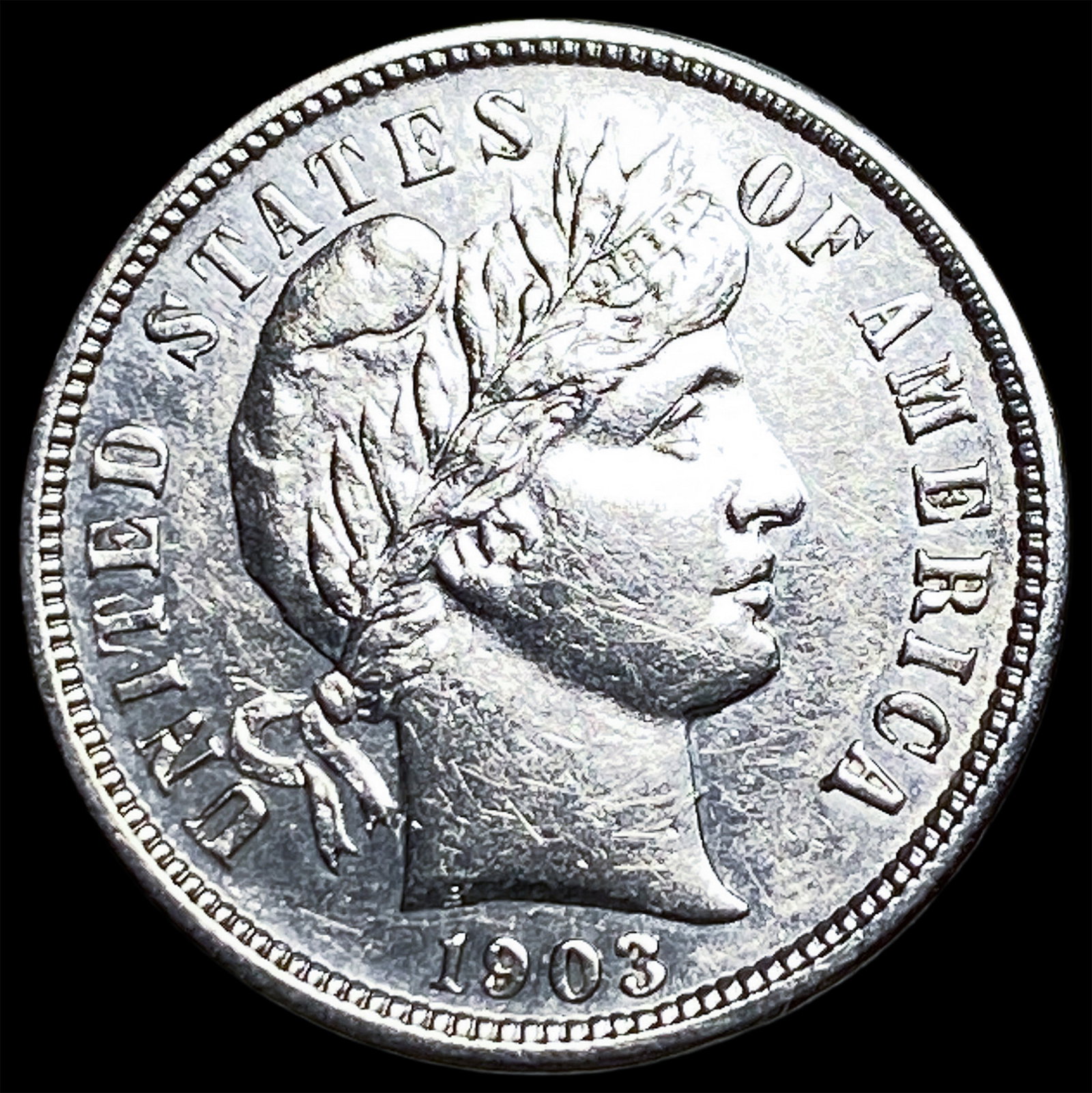 1903-O Silver Barber Dime CLOSELY UNCIRCULATED (1 of 2)