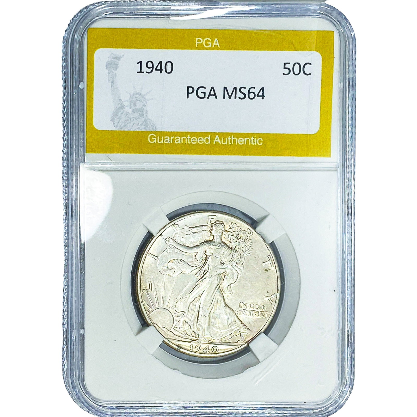 1940 Walking Liberty Half Dollar PGA MS64: 1940 Walking Liberty Half Dollar PGA MS64