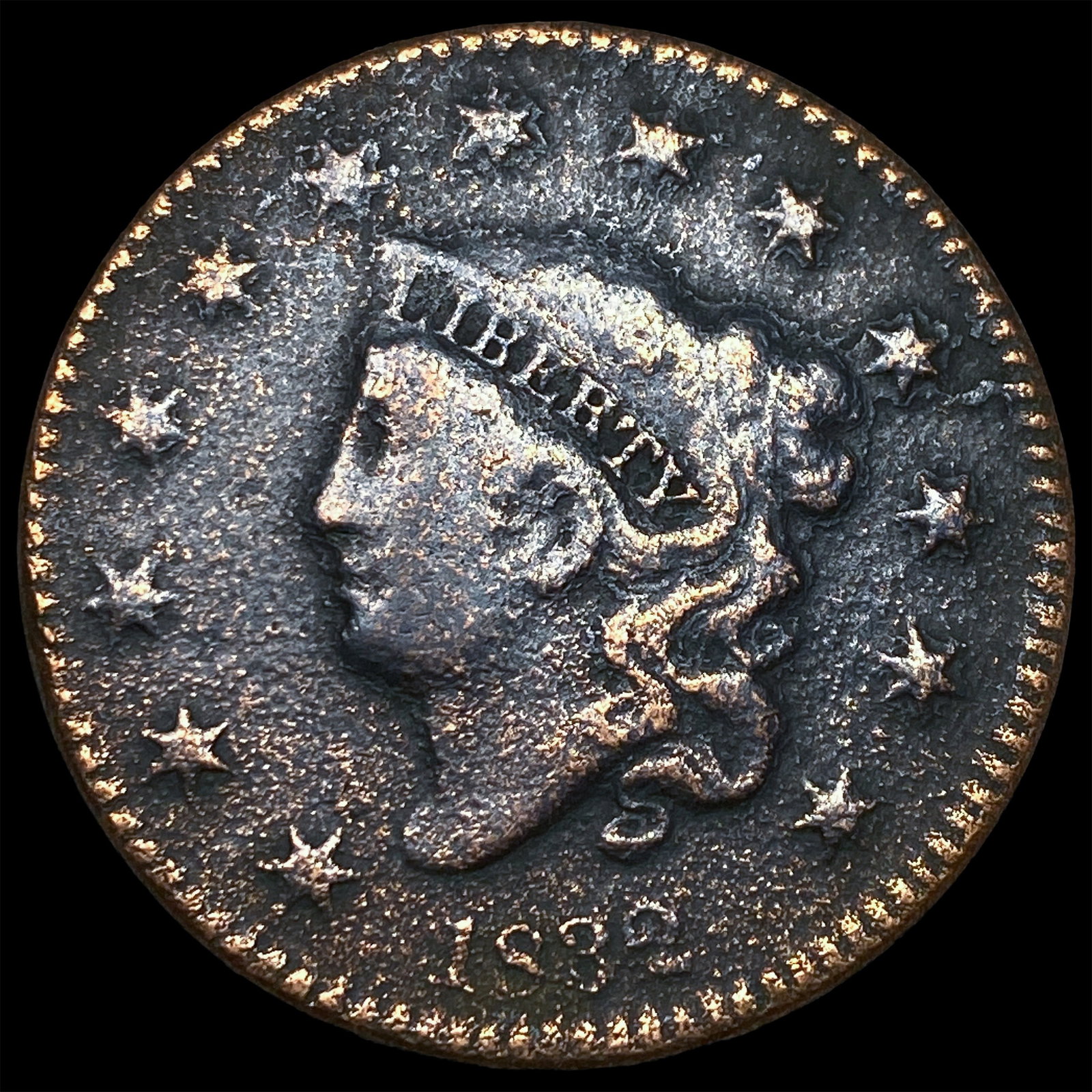 1832 Coronet Head Large Cent ABOUT UNCIRCULATED (1 of 2)