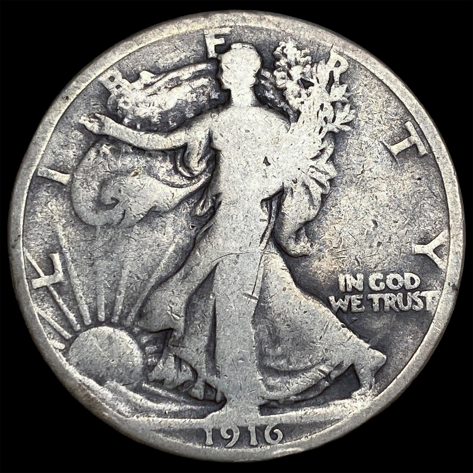 1916 Walking Liberty Half Dollar LIGHTLY CIRCULATED (1 of 2)