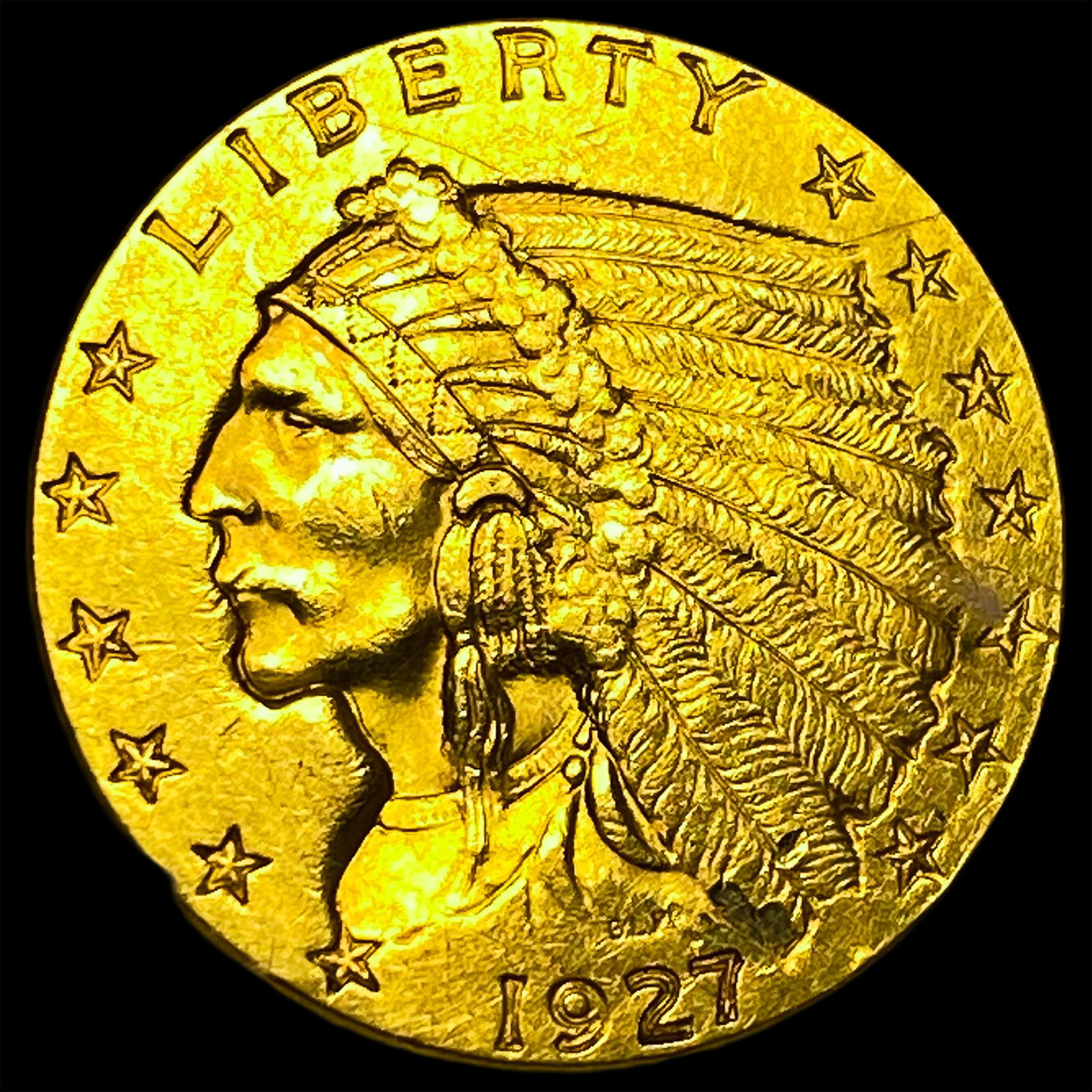 1927 Indian Head Gold $2.50 Quarter Eagle CLOSELY UNCIRCULATED (1 of 2)