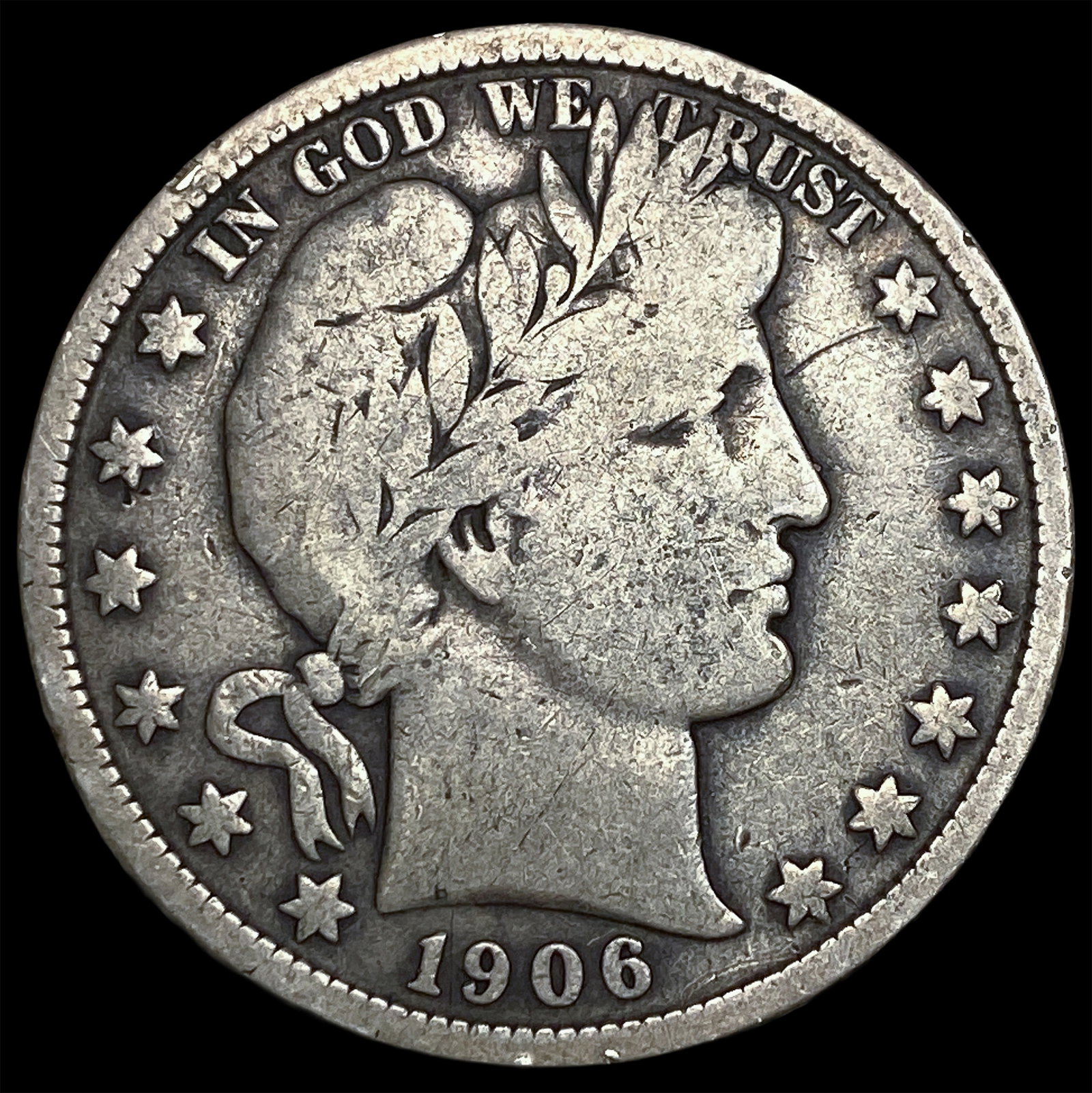1906 Silver Barber Half Dollar ABOUT UNCIRCULATED (1 of 2)