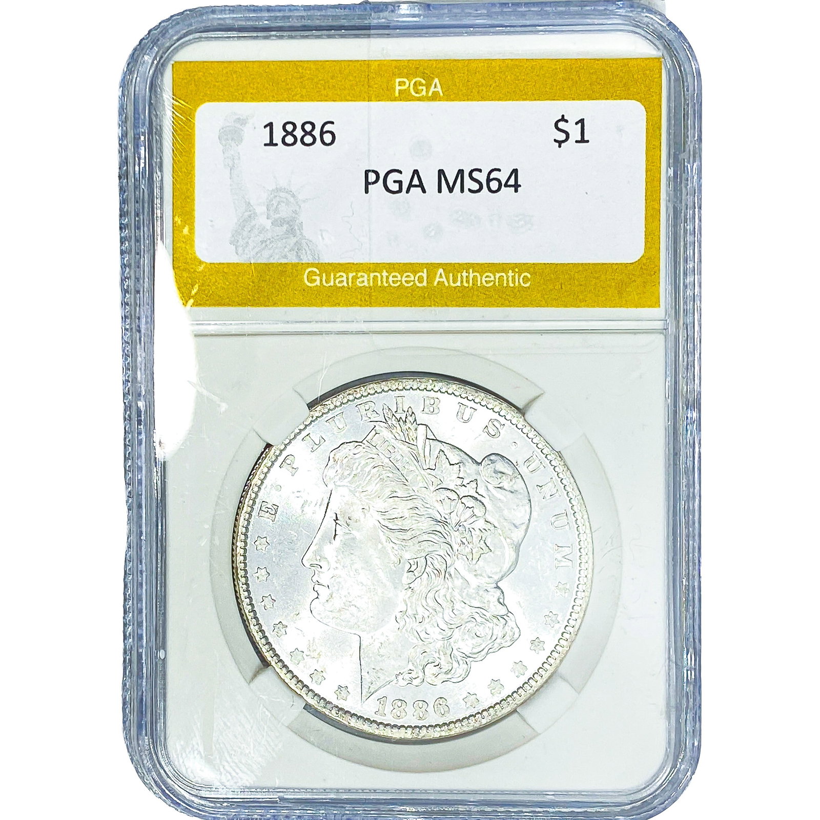 1886 Morgan Silver Dollar PGA MS64: 1886 Morgan Silver Dollar PGA MS64