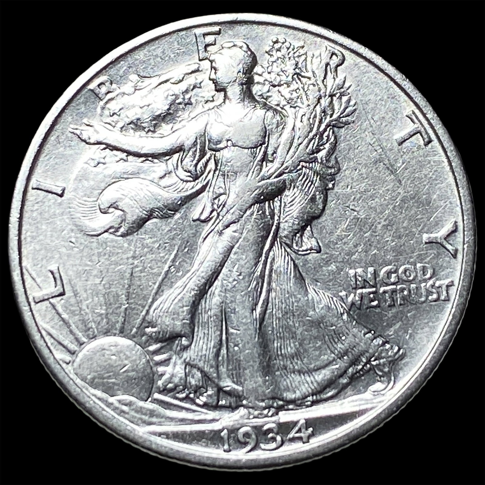 1934-S Silver Walking Liberty Half Dollar NEARLY UNCIRCULATED (1 of 2)