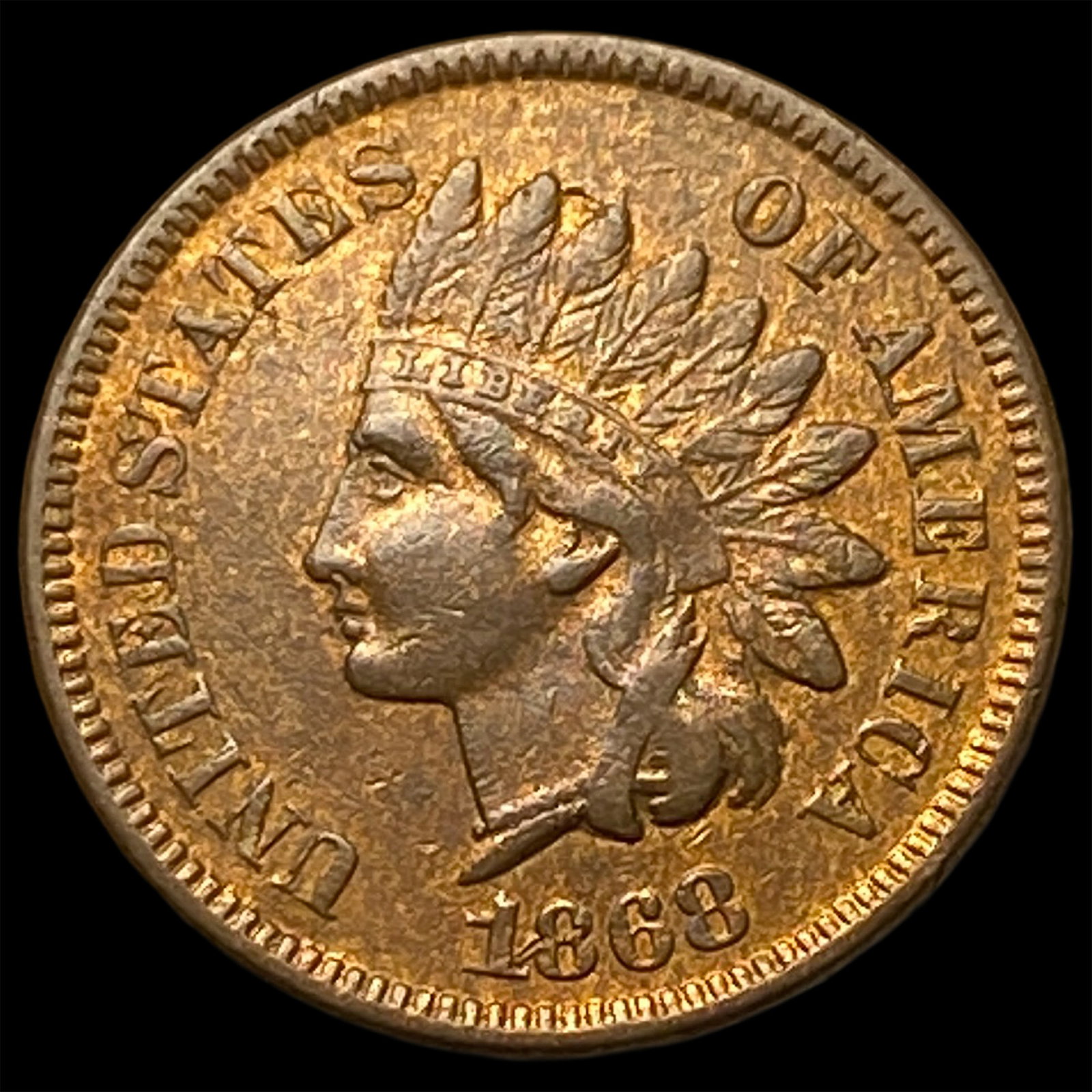 1868 Indian Head Cent CLOSELY UNCIRCULATED (1 of 2)