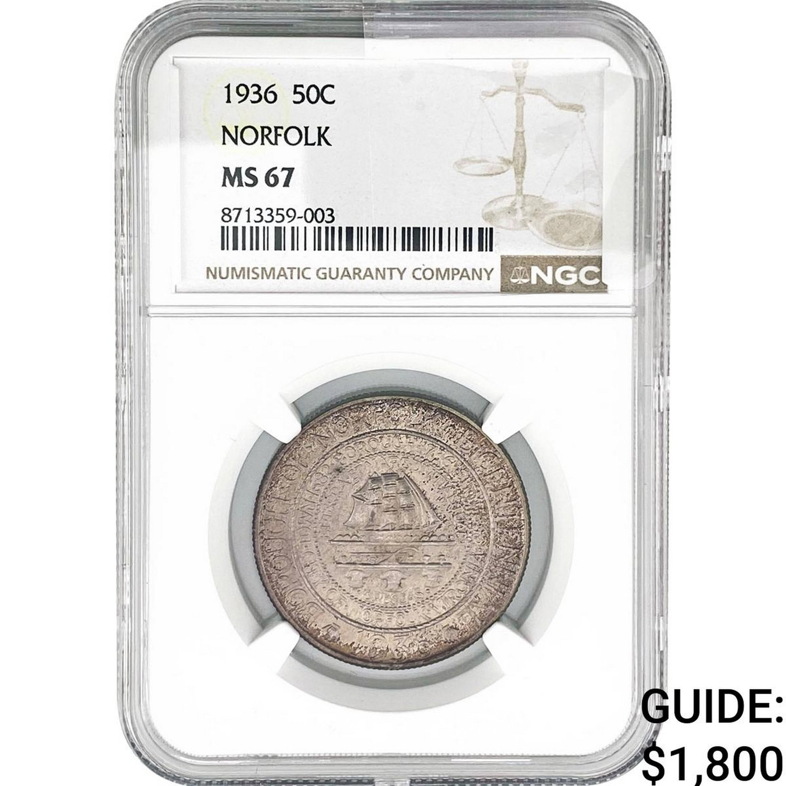 1936 Norfolk Half Dollar NGC MS67 (1 of 2)