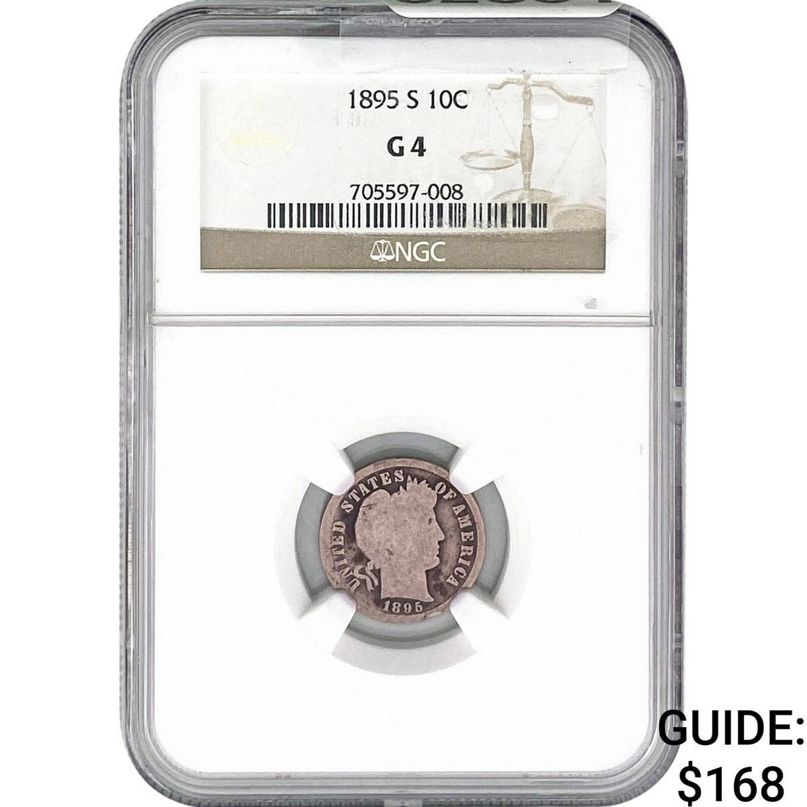 1895-S Barber Dime NGC G4 (1 of 2)