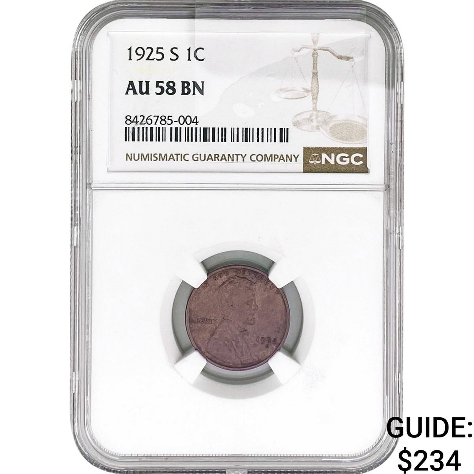 1925-S Wheat Cent NGC AU58 BN (1 of 2)