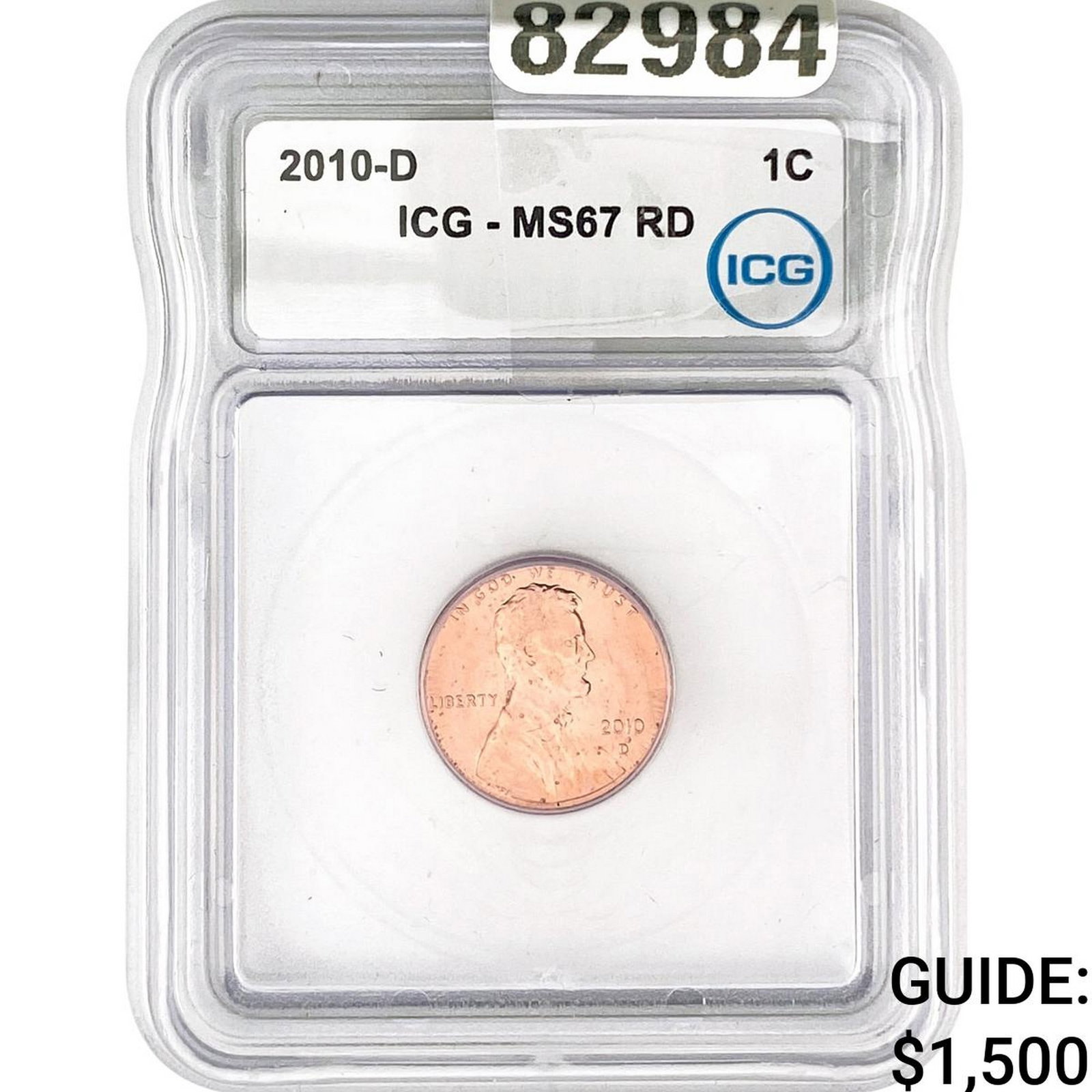2010-D Lincoln Shield Penny ICG MS67 RD (1 of 2)