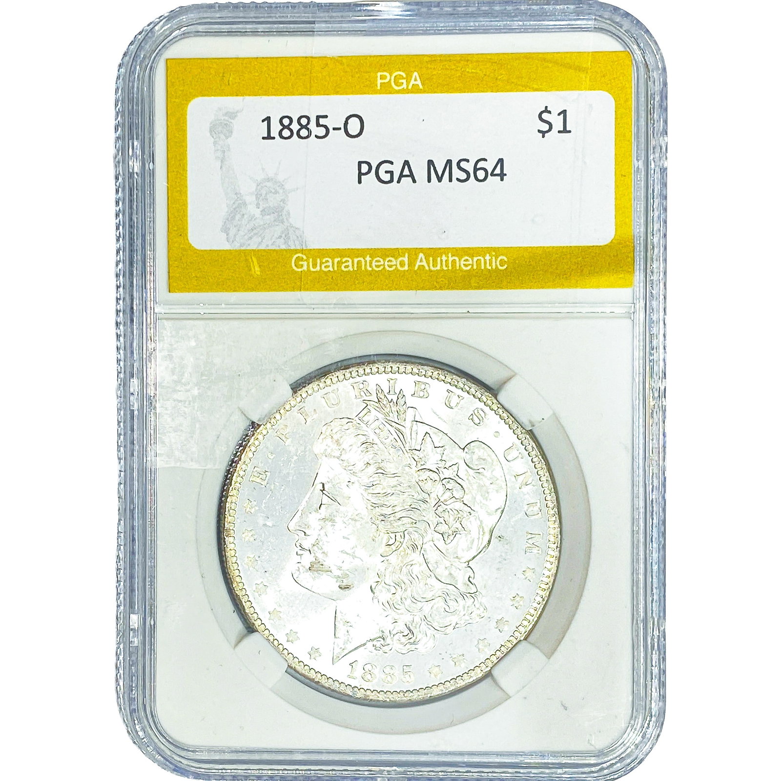 1885-O Morgan Silver Dollar PGA MS64: 1885-O Morgan Silver Dollar PGA MS64