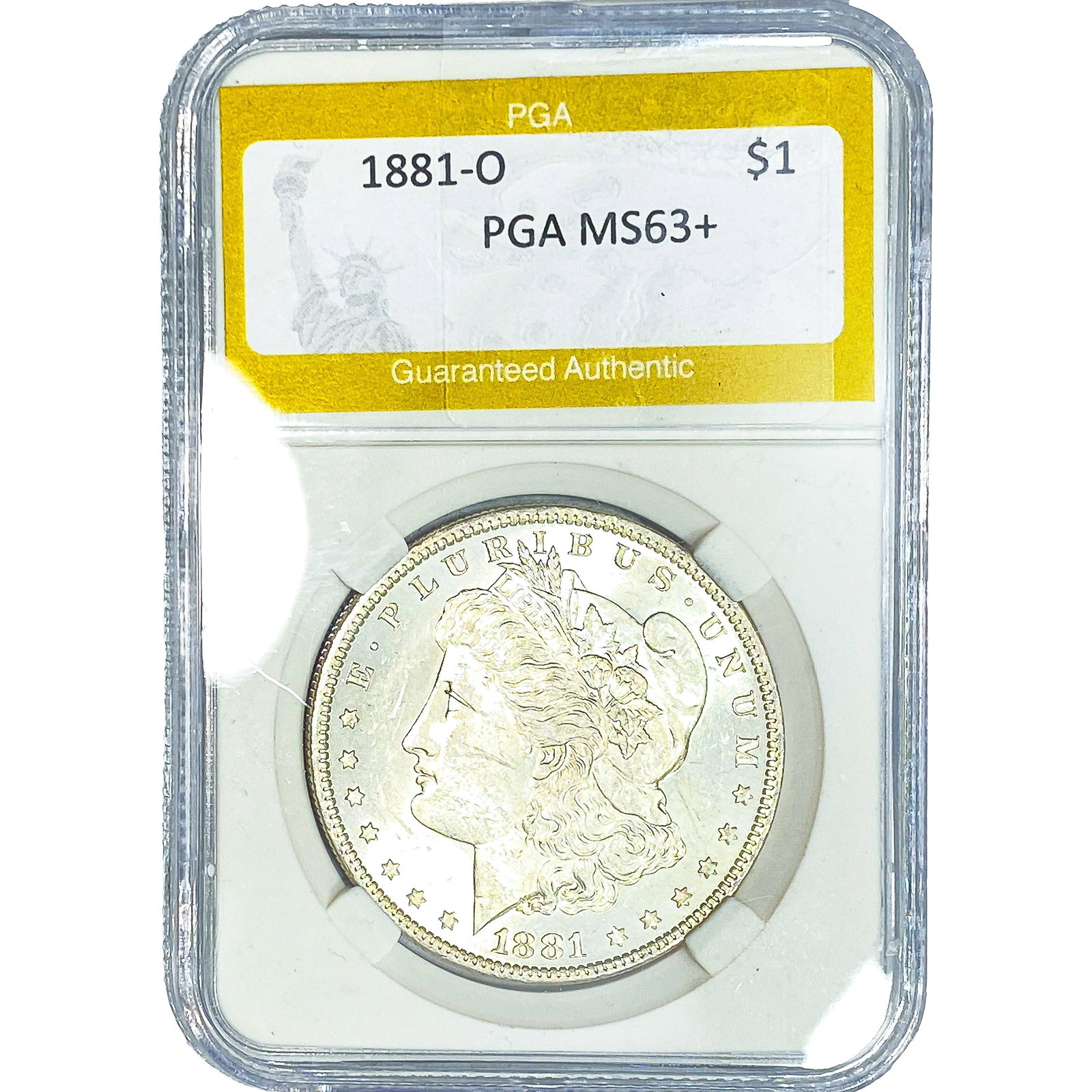 1881-O Morgan Silver Dollar PGA MS63+ (1 of 2)