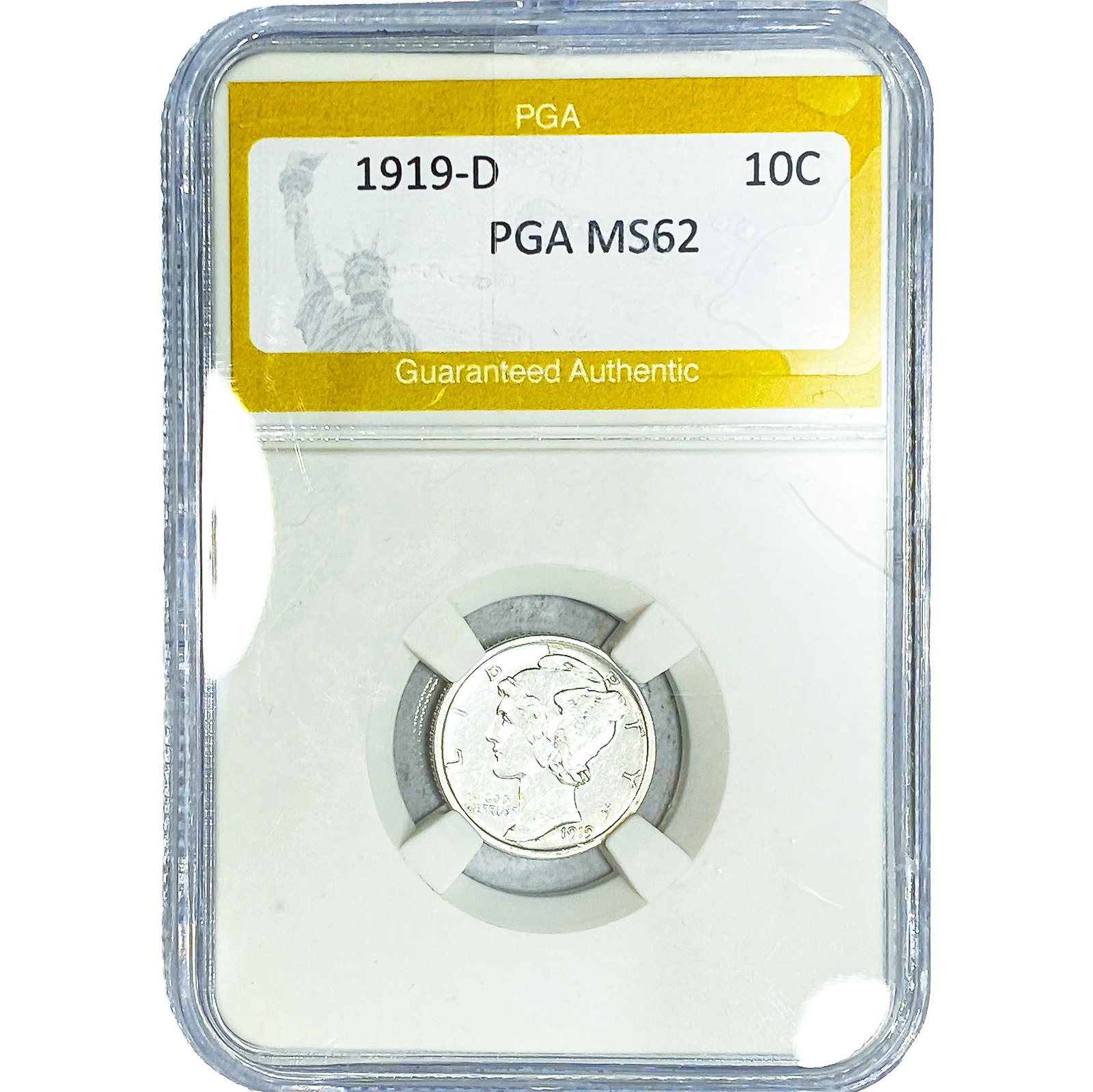 1919-D Mercury Silver Dime PGA MS62 (1 of 2)