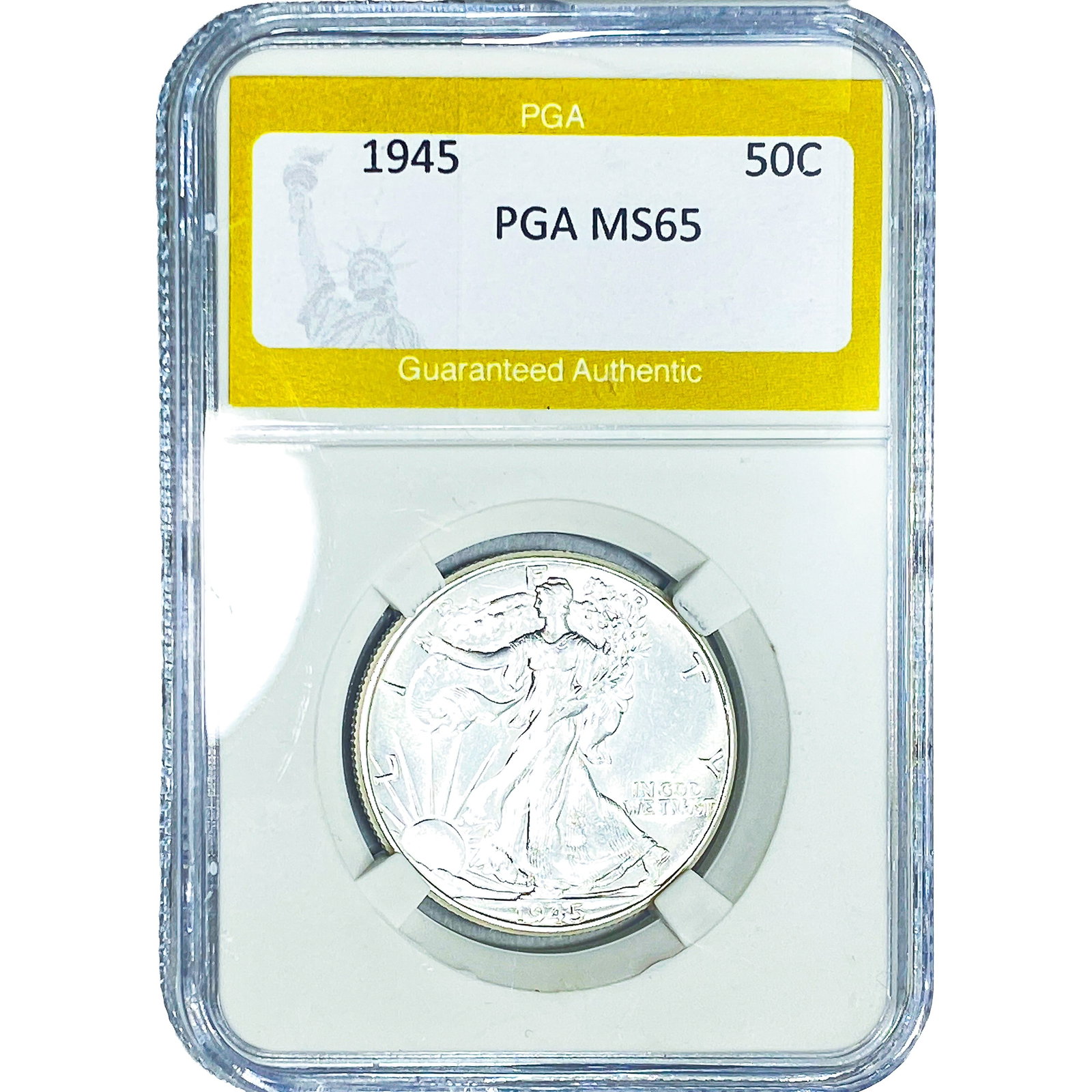 1945 Walking Liberty Half Dollar PGA MS65: 1945 Walking Liberty Half Dollar PGA MS65