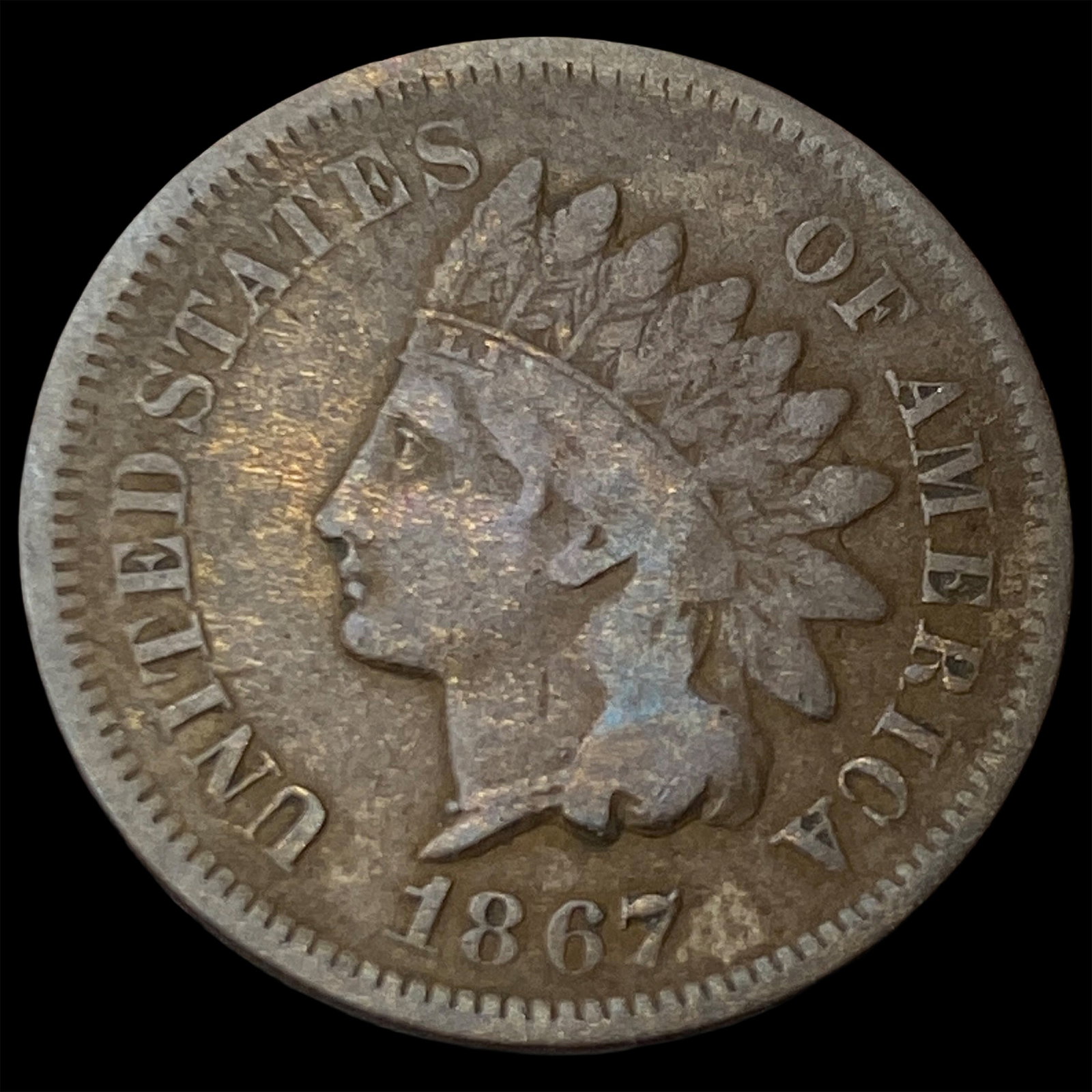 1867 Indian Head Cent NICELY CIRCULATED (1 of 2)