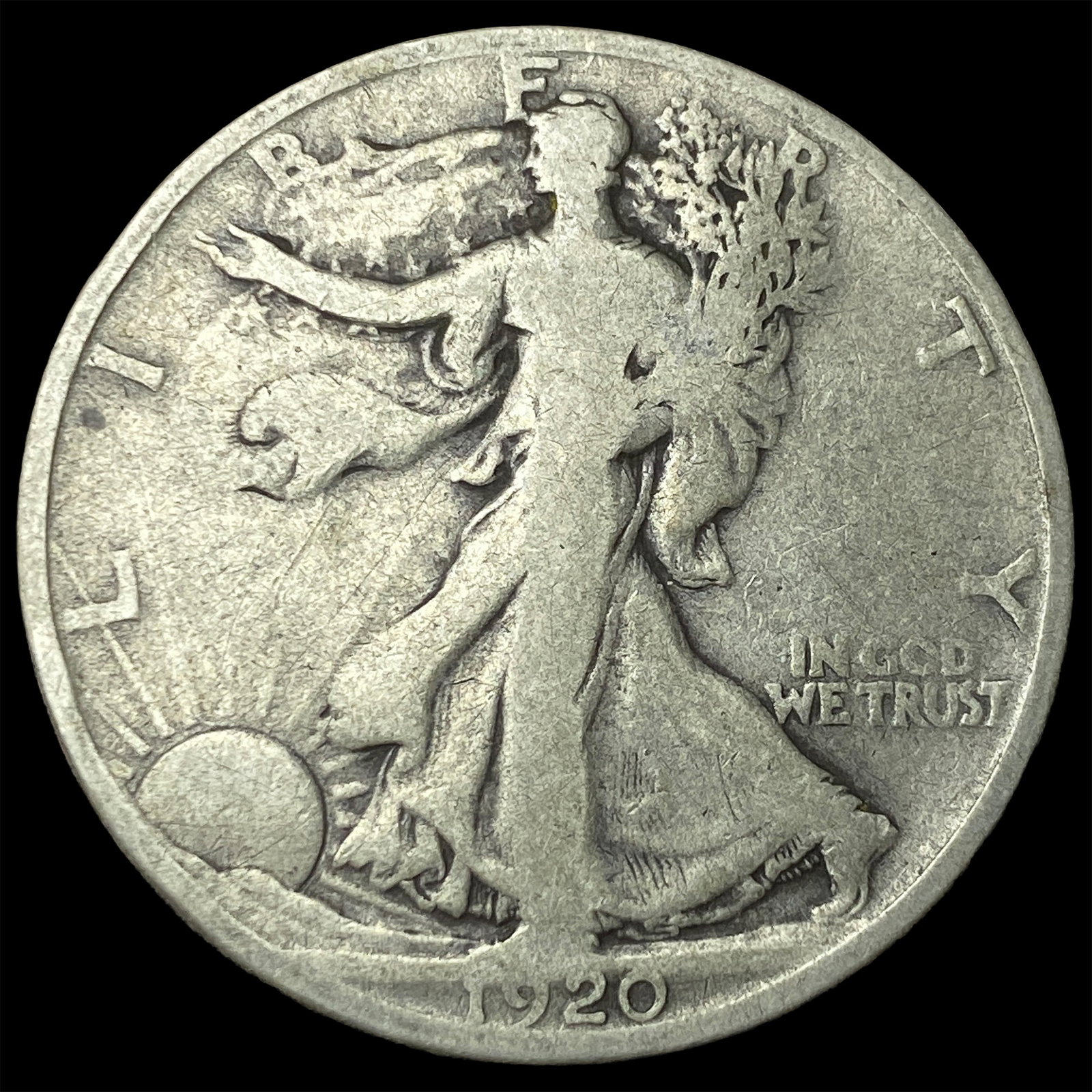 1920-D Silver Walking Liberty Half Dollar NICELY CIRCULATED: 1920-D Silver Walking Liberty Half Dollar NICELY CIRCULATED