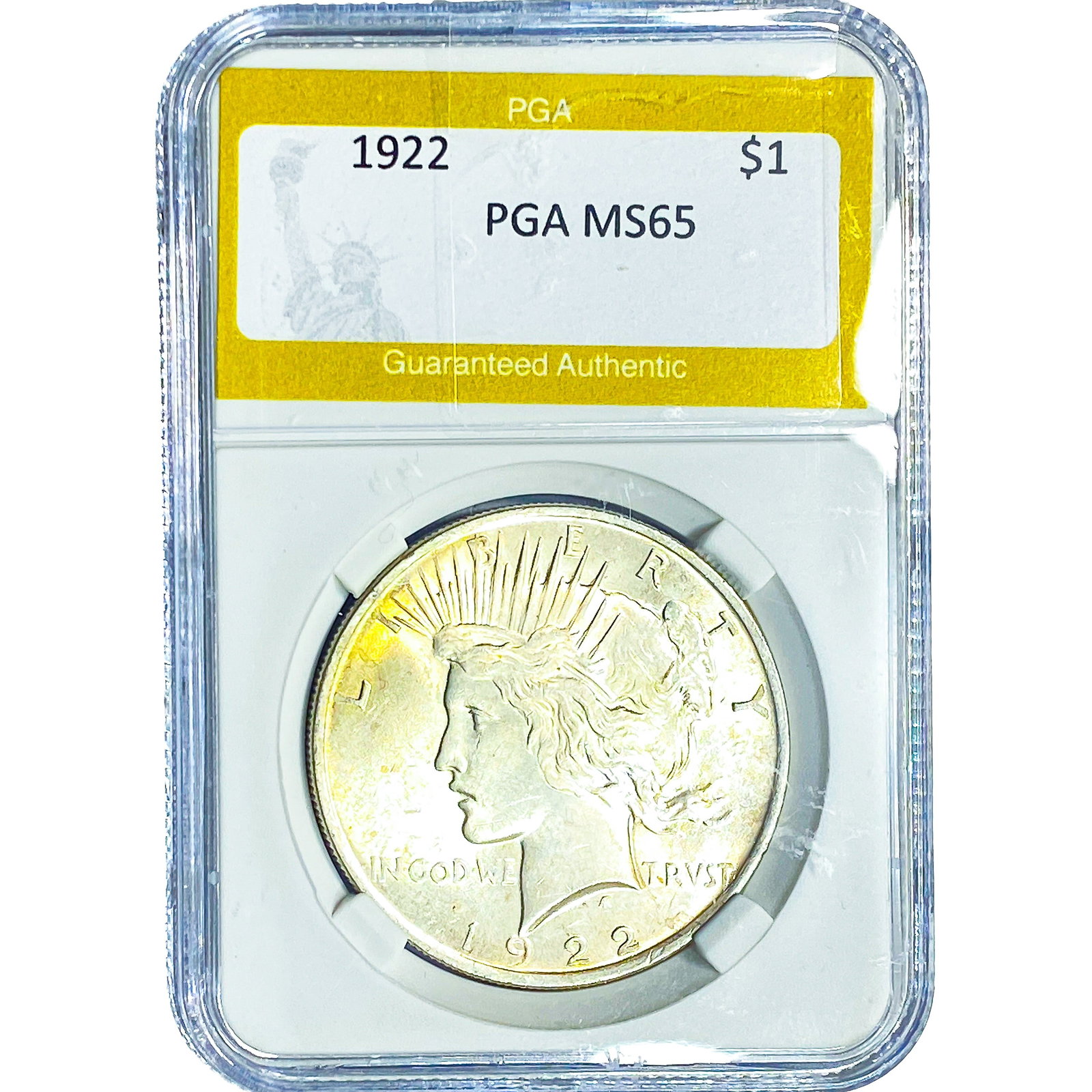 1922 Silver Peace Dollar PGA MS65: 1922 Silver Peace Dollar PGA MS65