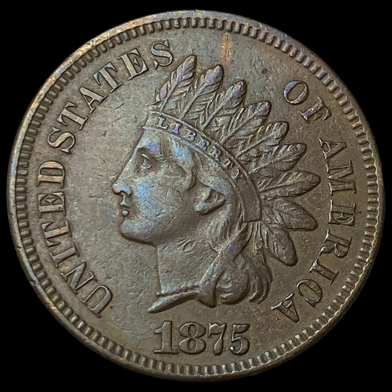 1875 Indian Head Cent CLOSELY UNCIRCULATED (1 of 2)