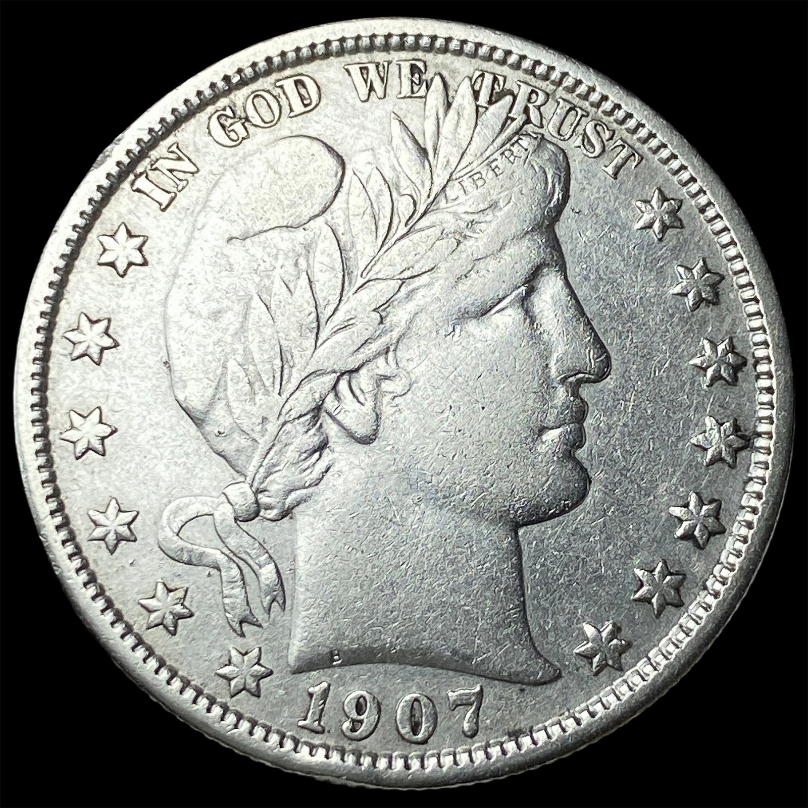 1907-S Silver Barber Half Dollar NEARLY UNCIRCULATED (1 of 2)
