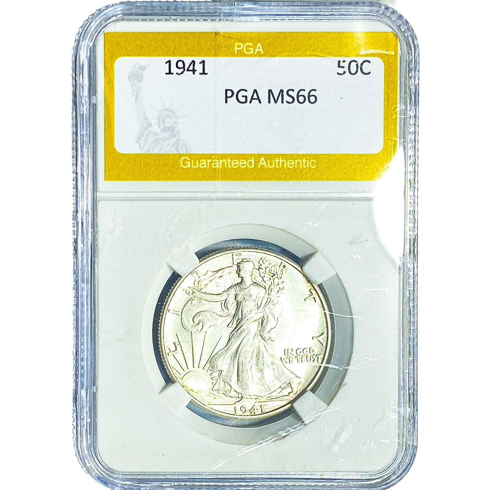 1941 Walking Liberty Half Dollar PGA MS66: 1941 Walking Liberty Half Dollar PGA MS66