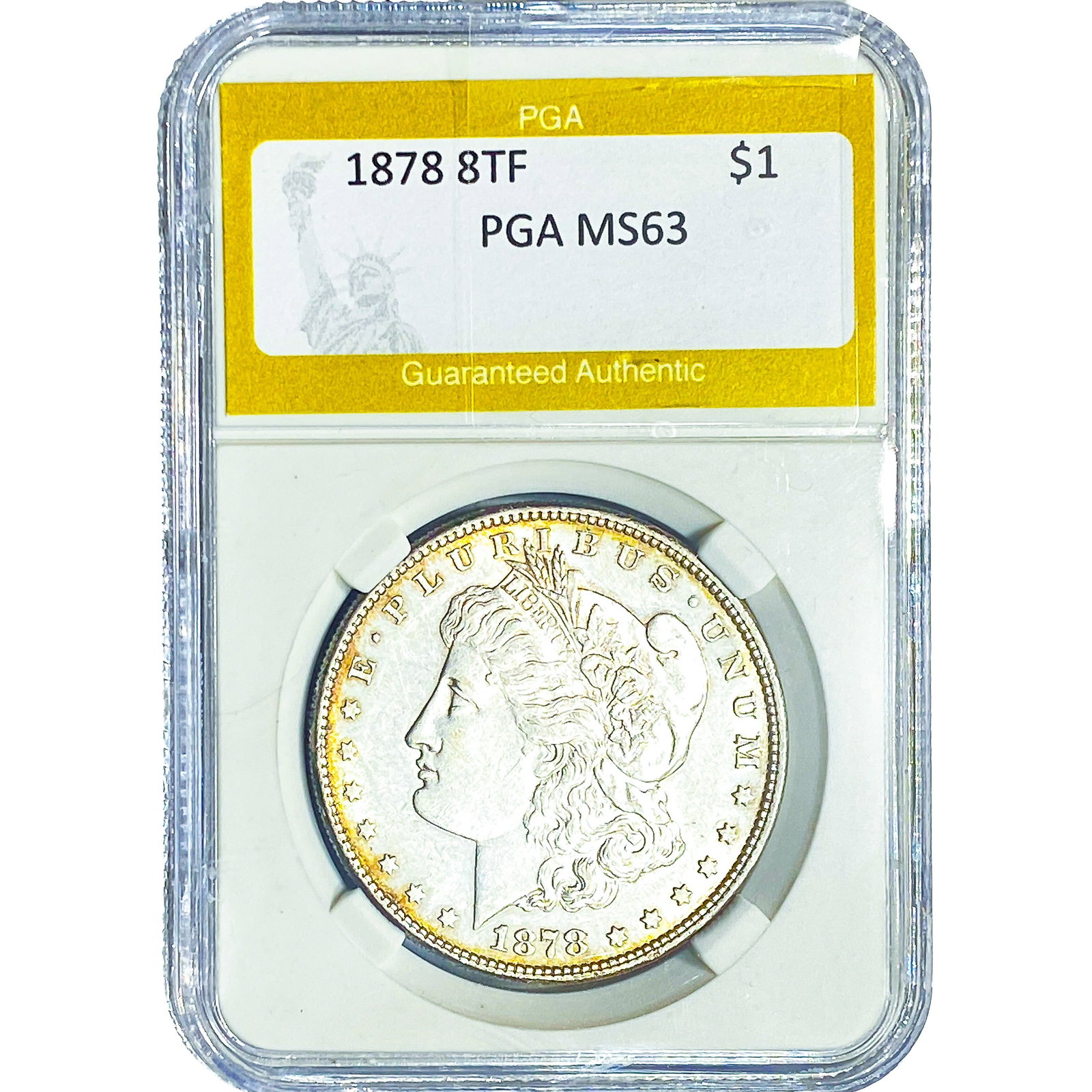 1878 8TF Morgan Silver Dollar PGA MS63: 1878 8TF Morgan Silver Dollar PGA MS63