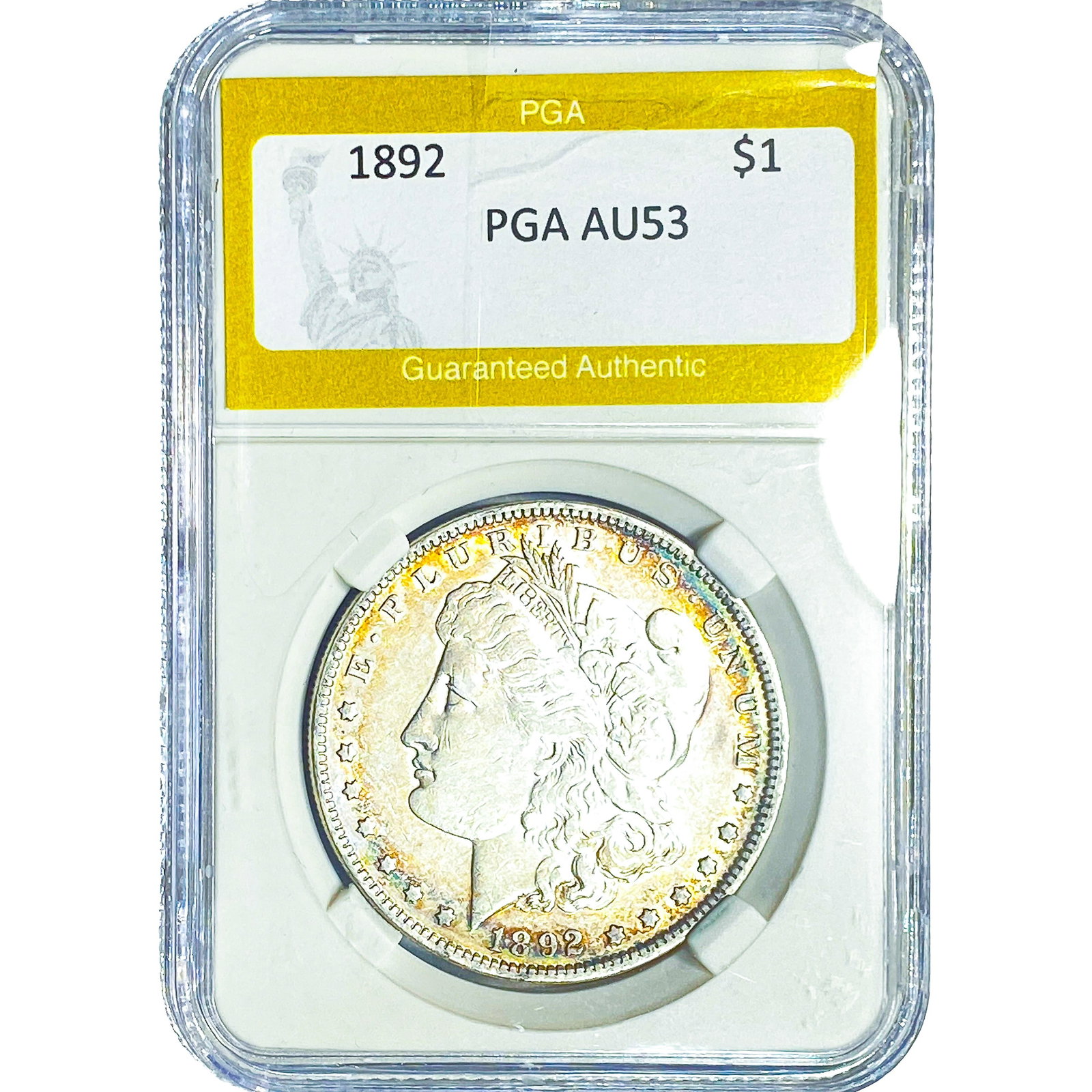 1892 Morgan Silver Dollar PGA AU53: 1892 Morgan Silver Dollar PGA AU53