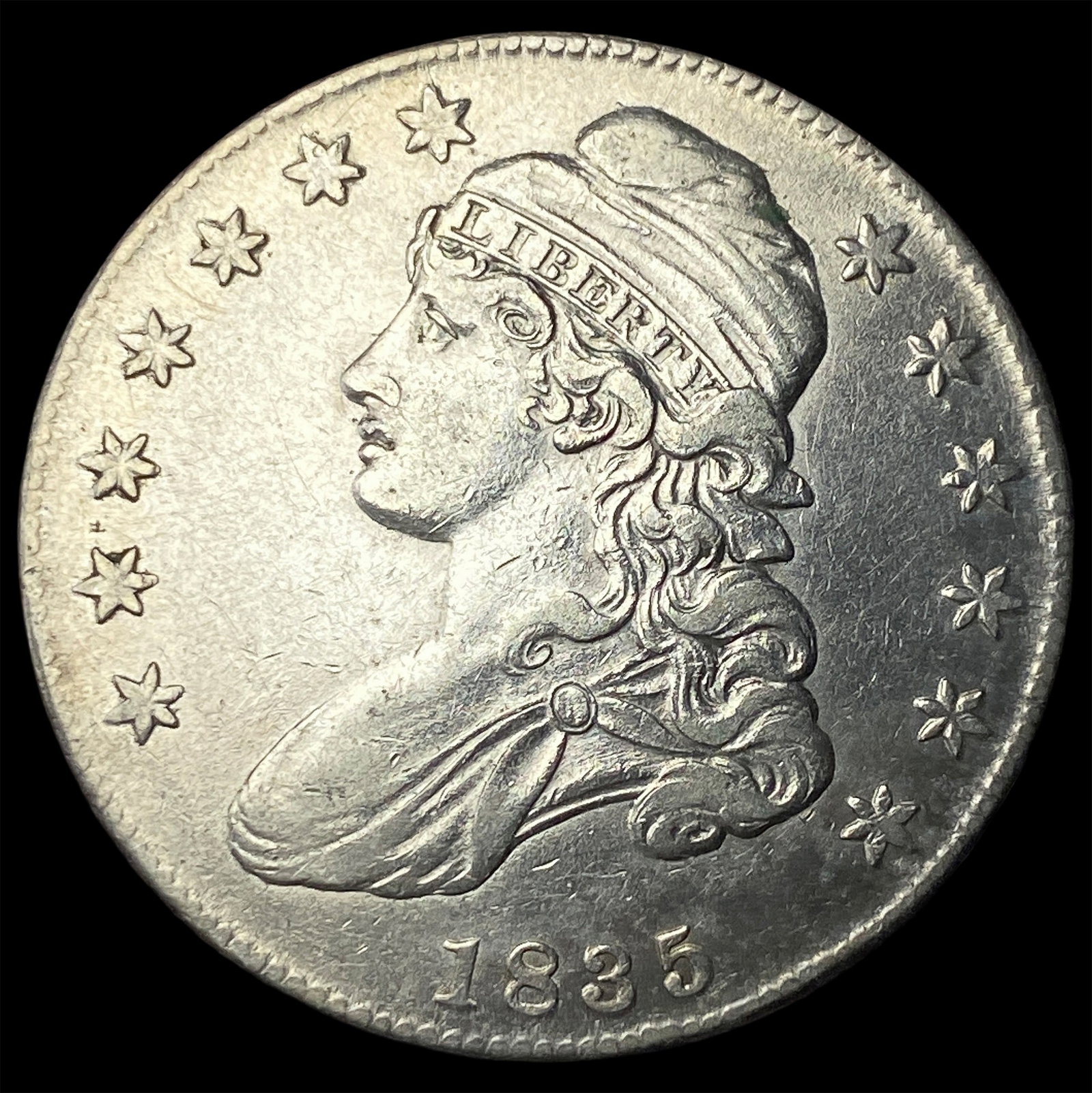 1835 Silver Capped Bust Half Dollar NEARLY UNCIRCULATED (1 of 2)