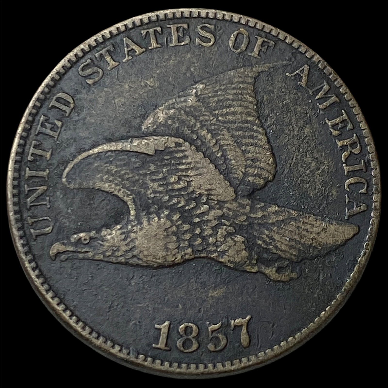 1857 Flying Eagle Cent NEARLY UNCIRCULATED (1 of 2)