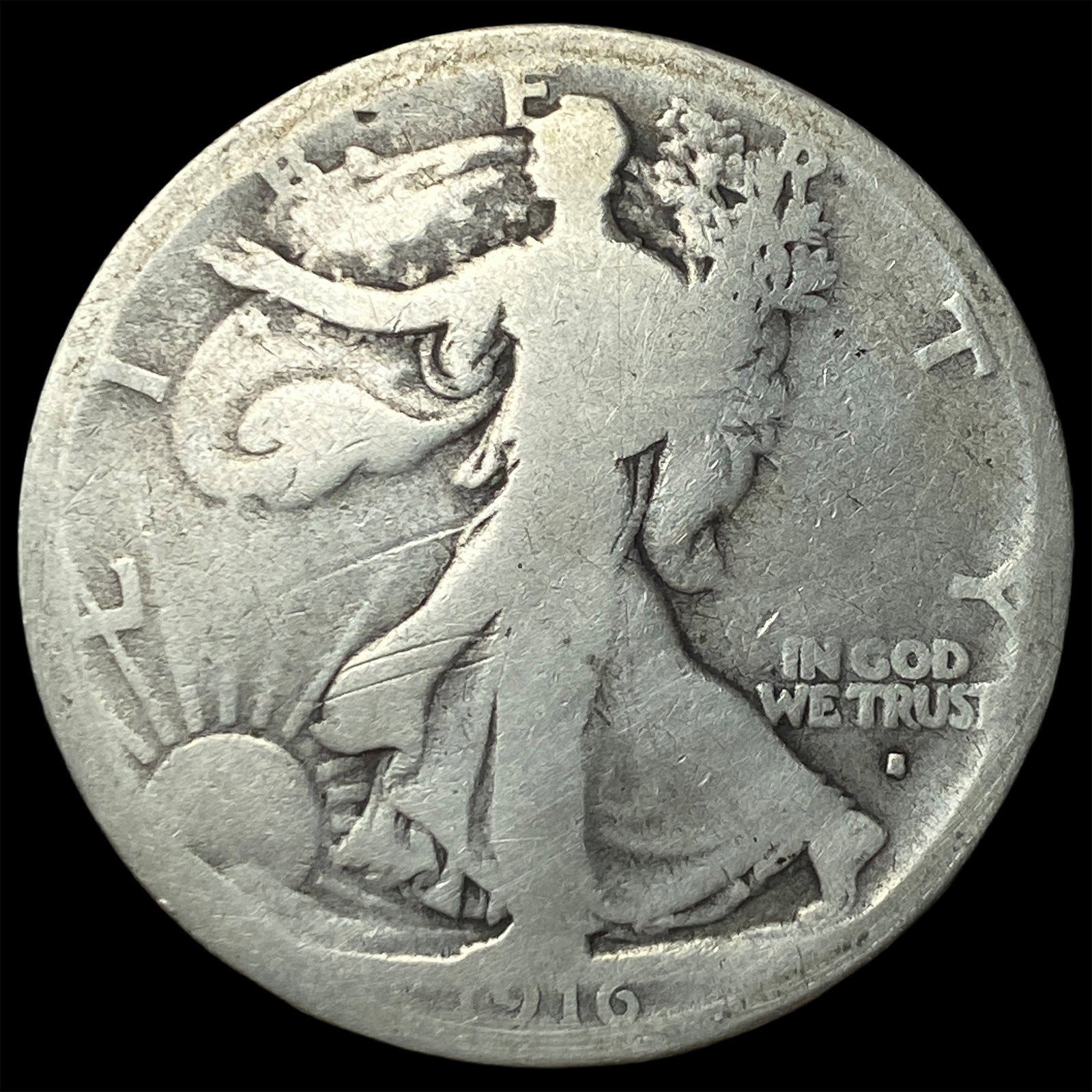 1916-S Walking Liberty Half Dollar NICELY CIRCULATED: 1916-S Walking Liberty Half Dollar NICELY CIRCULATED