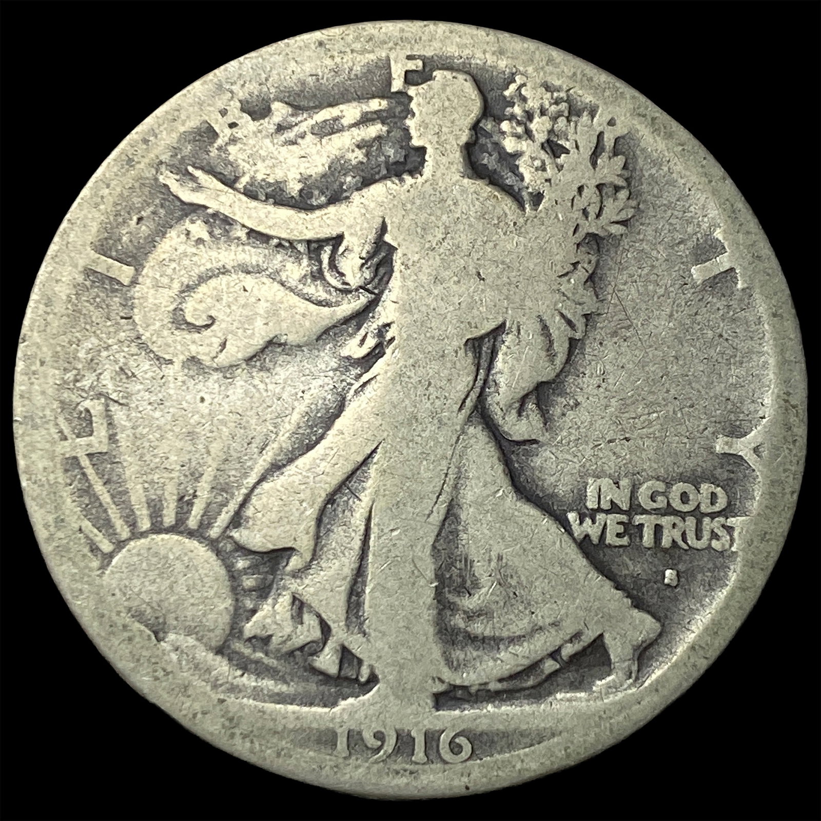 1916-S Walking Liberty Half Dollar LIGHTLY CIRCULATED (1 of 2)
