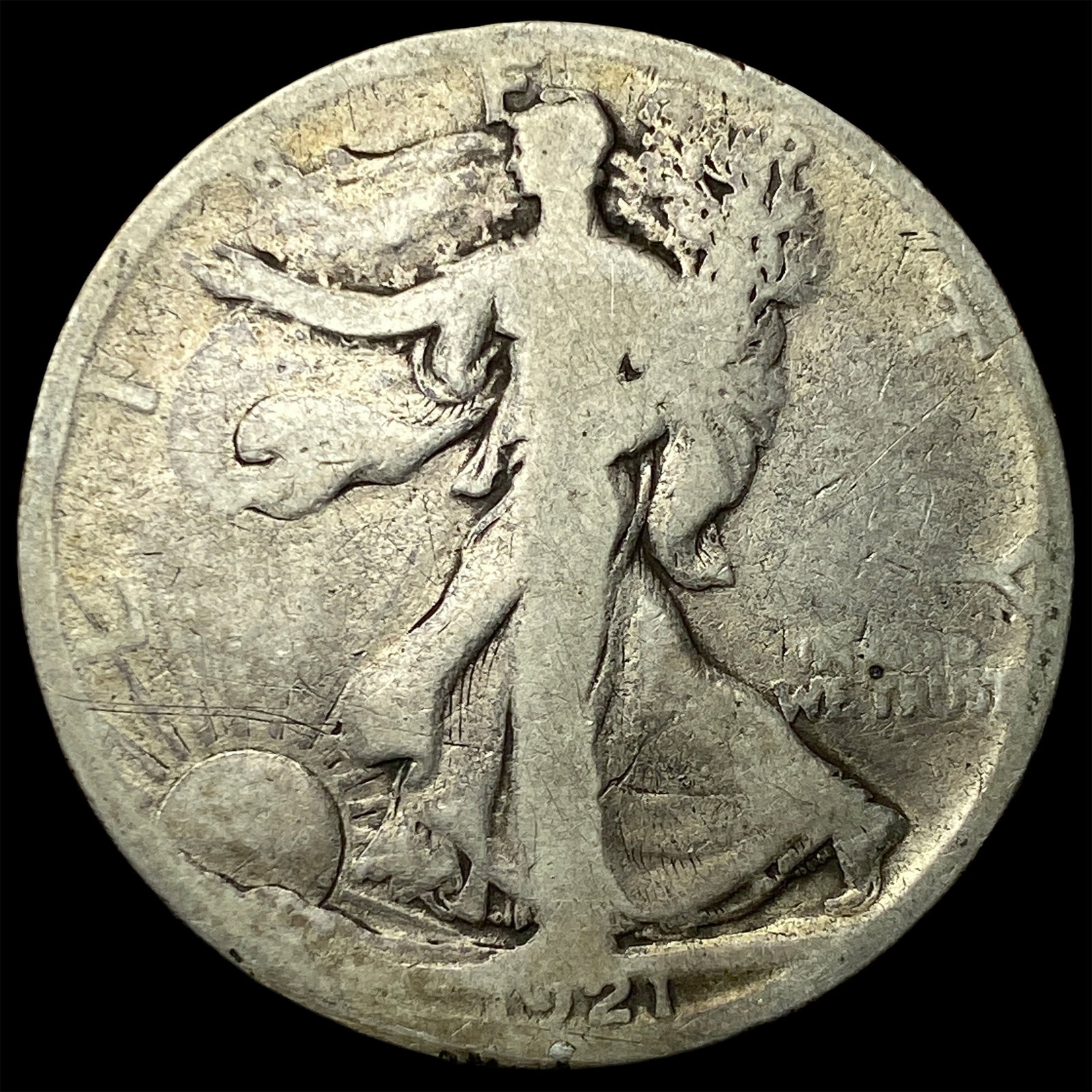 1921-S Silver Walking Liberty Half Dollar NICELY CIRCULATED: 1921-S Silver Walking Liberty Half Dollar NICELY CIRCULATED