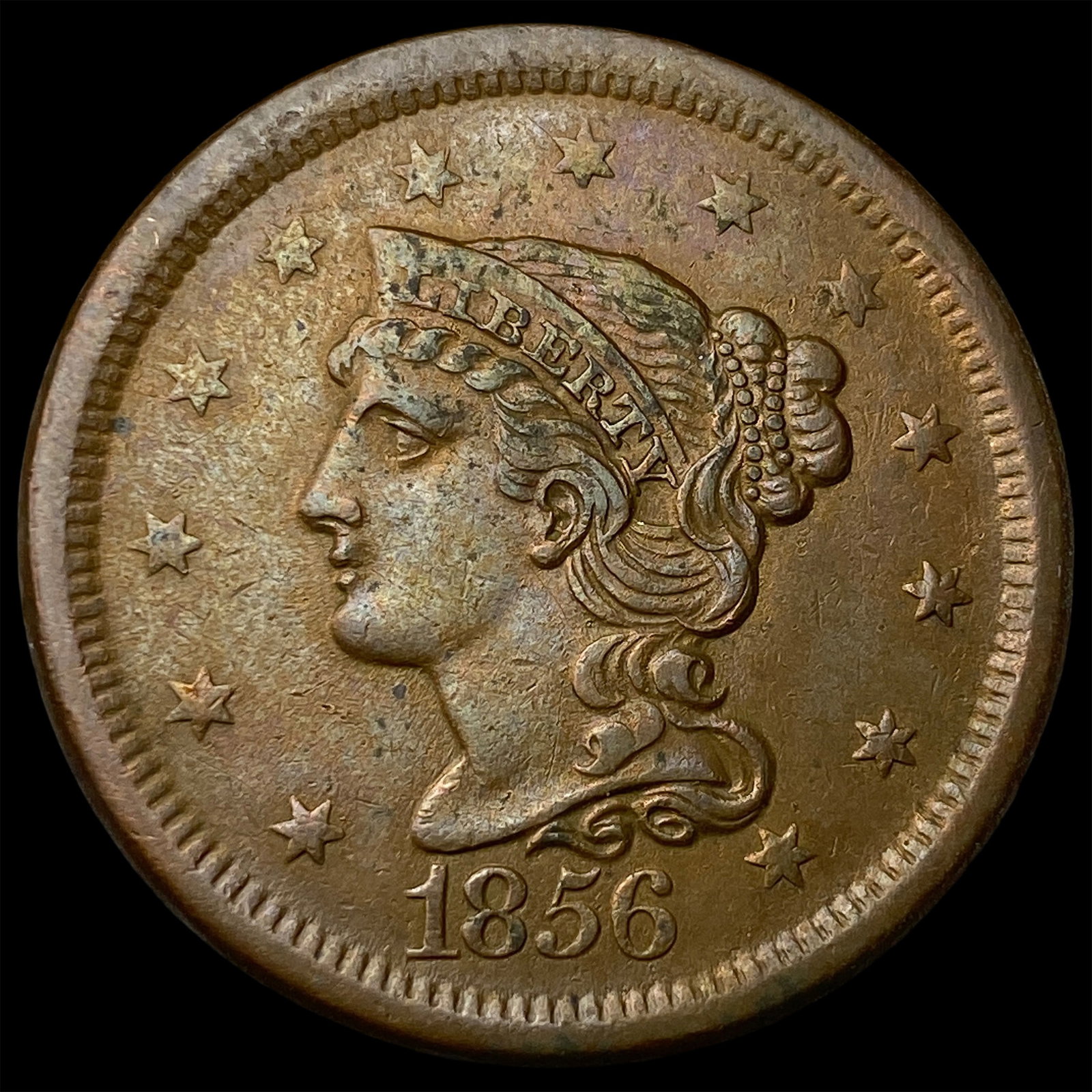 1856 Braided Hair Large Cent CLOSELY UNCIRCULATED: 1856 Braided Hair Large Cent CLOSELY UNCIRCULATED