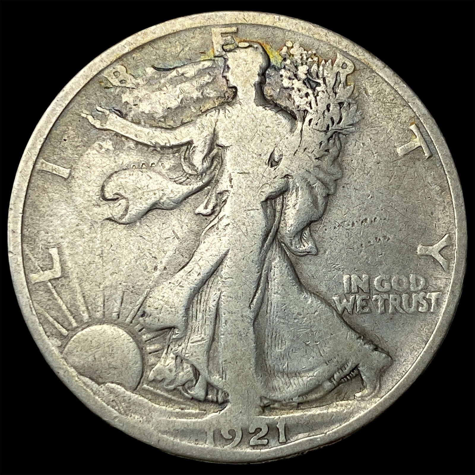 1921 Silver Walking Liberty Half Dollar NICELY CIRCULATED: 1921 Silver Walking Liberty Half Dollar NICELY CIRCULATED