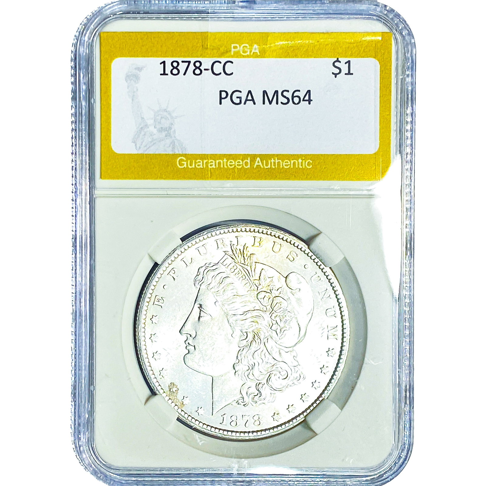 1878-CC Morgan Silver Dollar PGA MS64: 1878-CC Morgan Silver Dollar PGA MS64