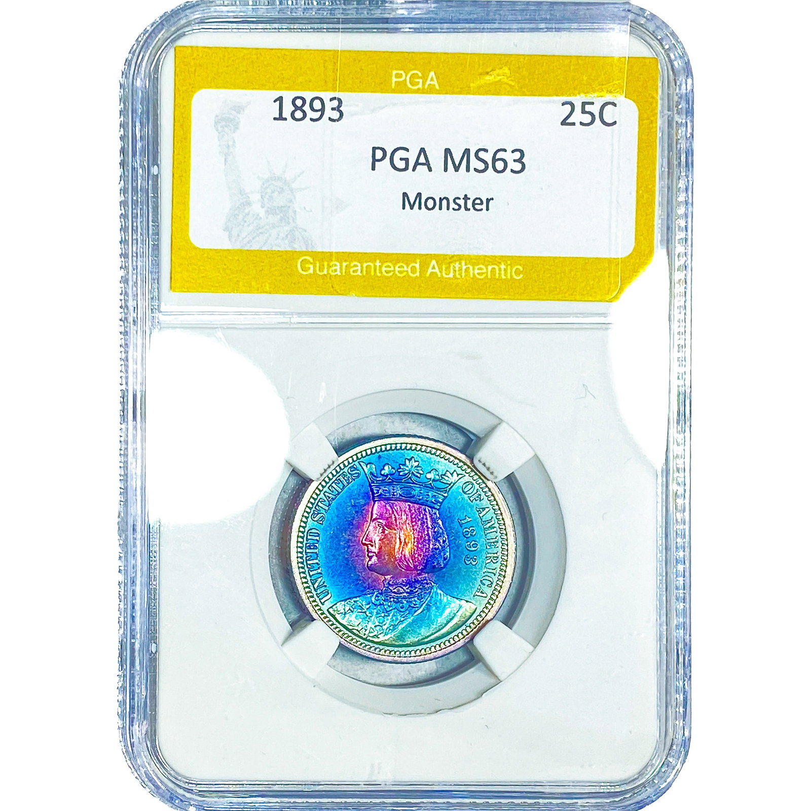 1893 Isabella Silver Quarter PGA MS63 Monster (1 of 2)