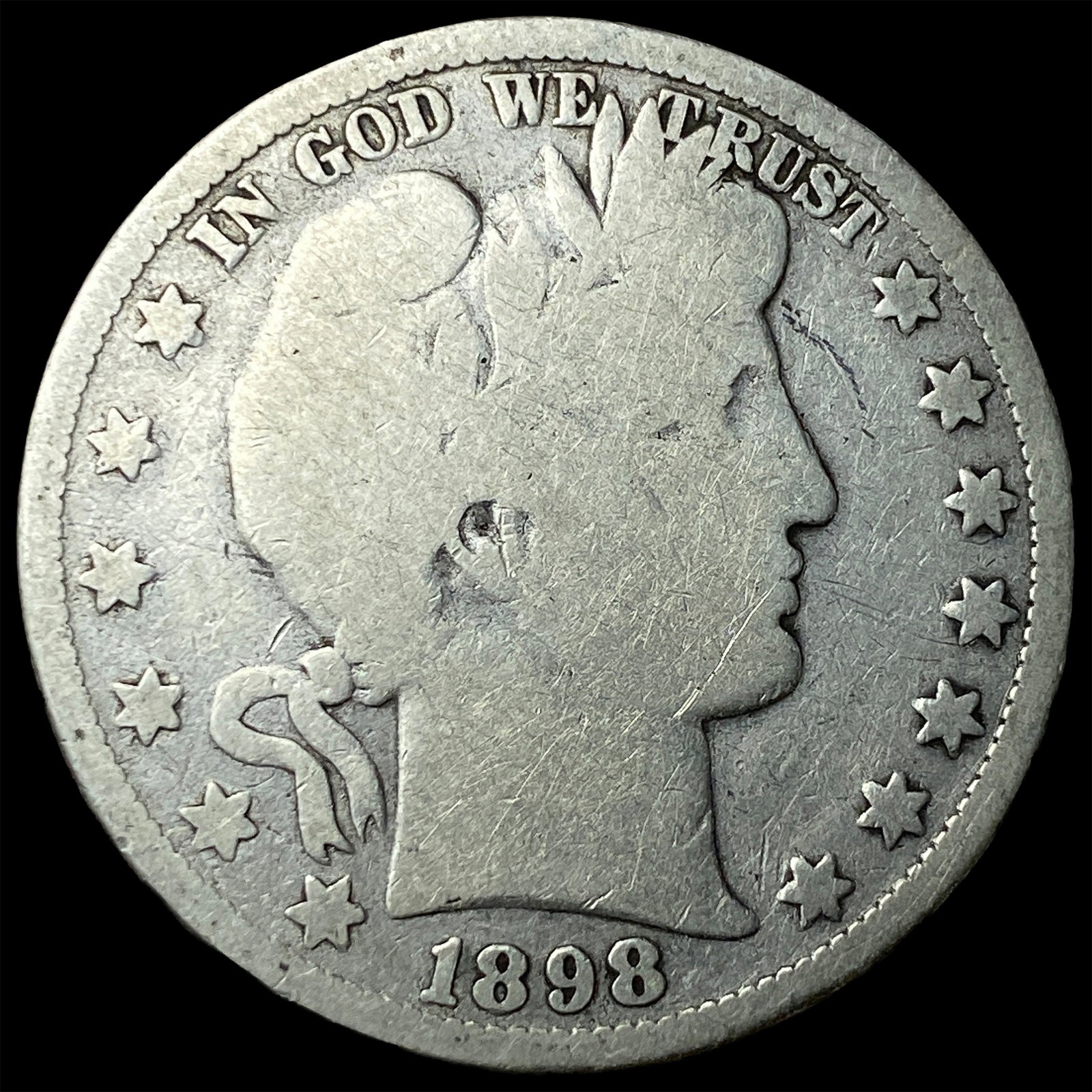 1898-O Silver Barber Half Dollar NICELY CIRCULATED (1 of 2)