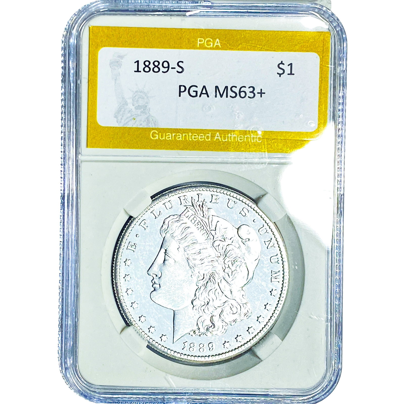 1889-S Morgan Silver Dollar PGA MS63+ (1 of 2)