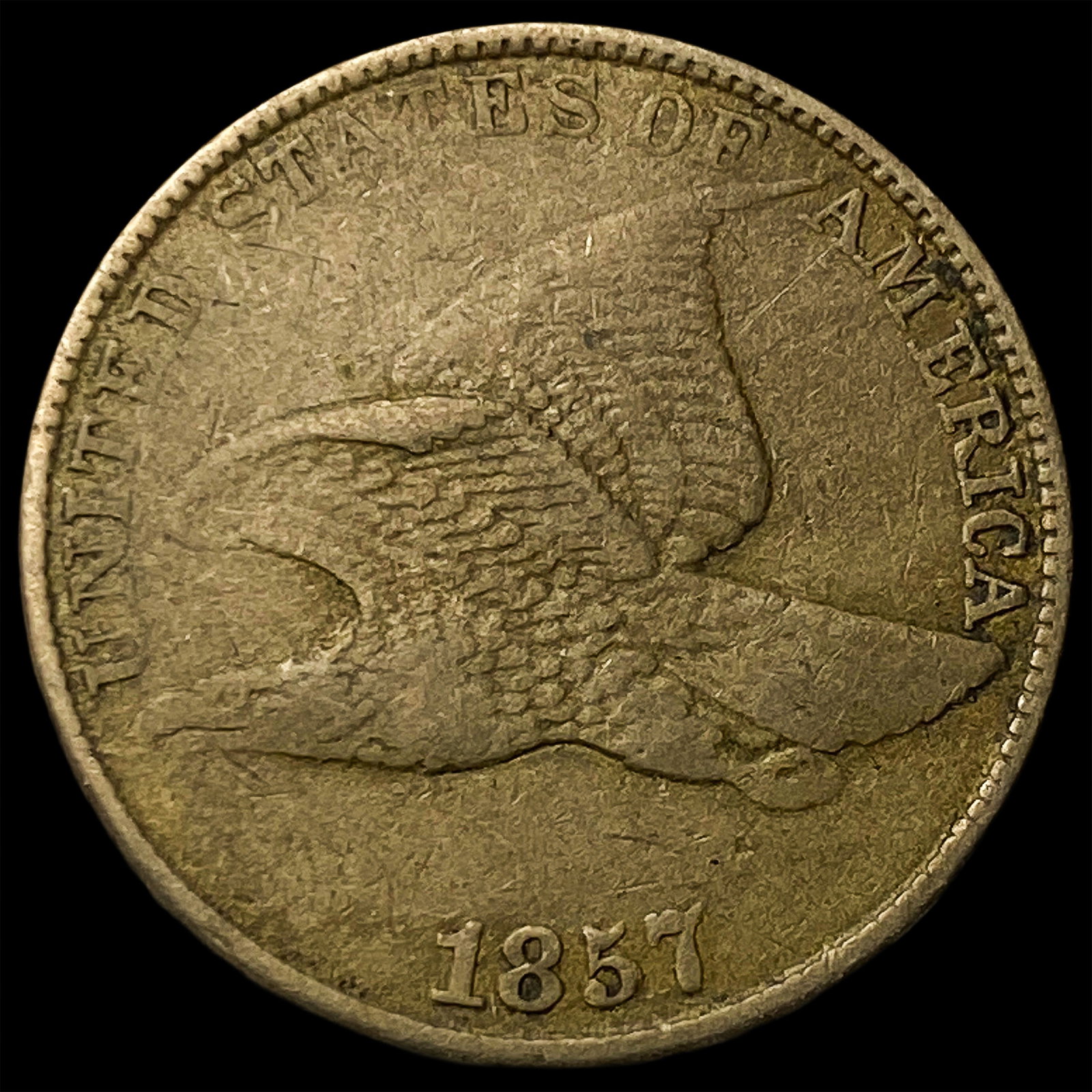 1857 Flying Eagle Cent NEARLY UNCIRCULATED (1 of 2)